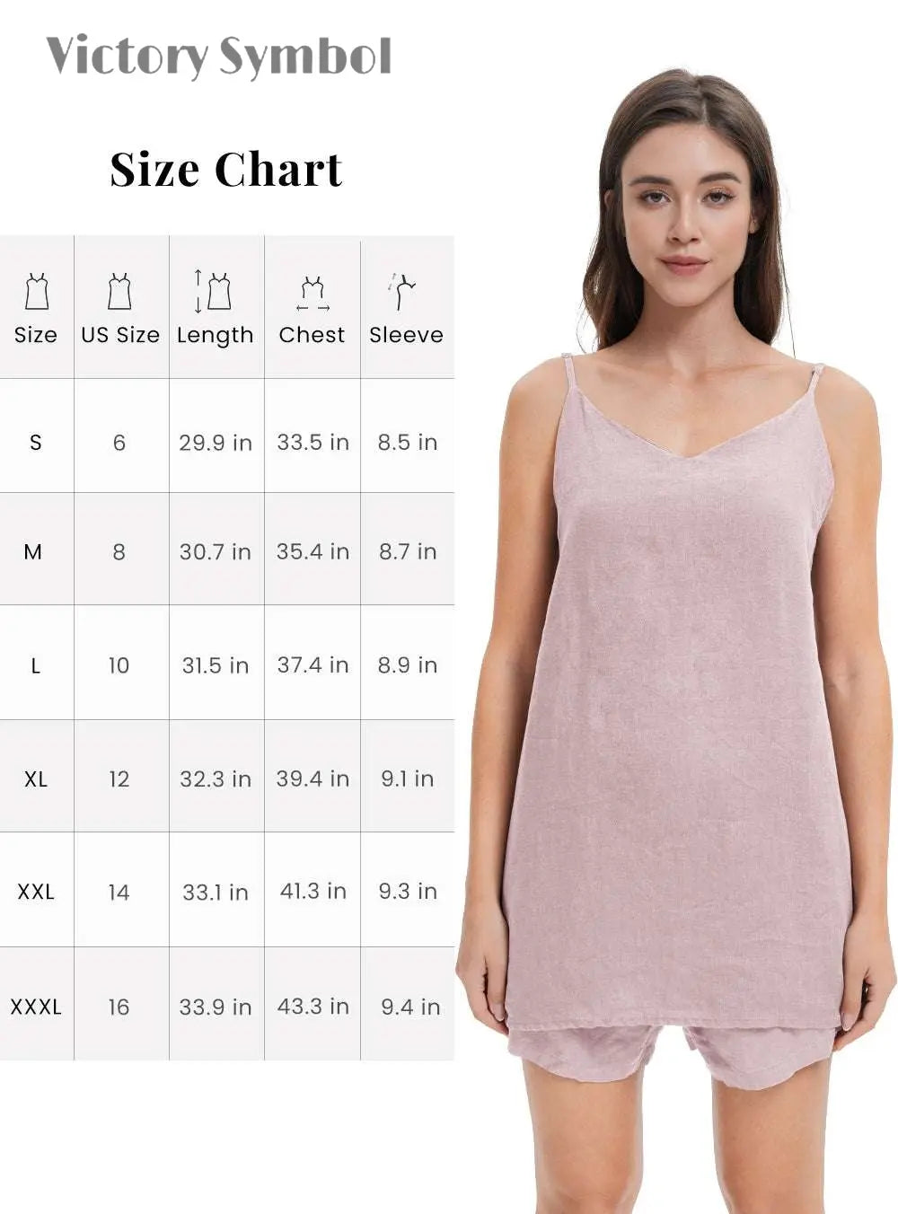 Pink Purple Women's Linen Camisole Tank Top V - Neck Loose Casual Adjustable Strap - Victory Symbol