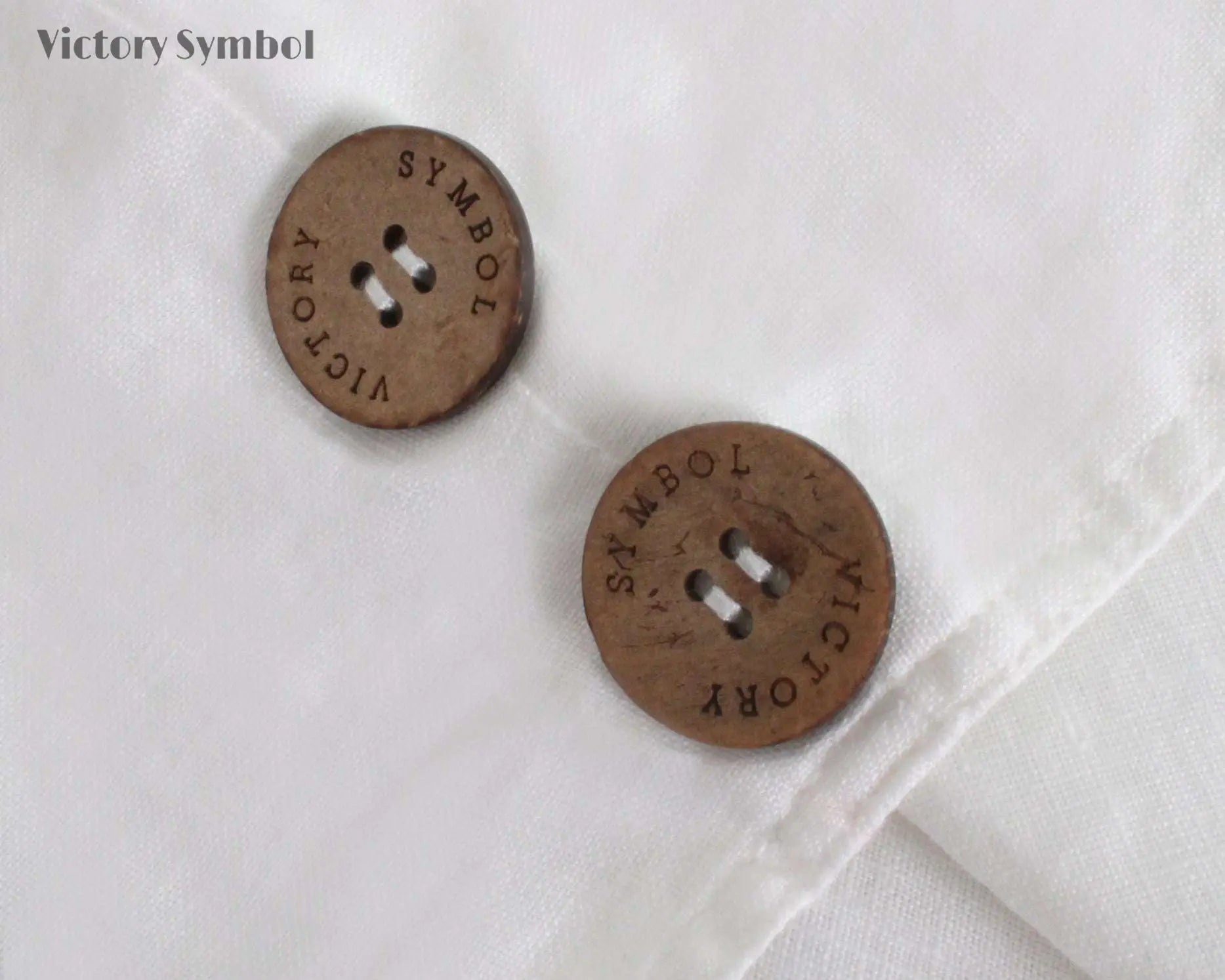 Pure White 100% Organic French Linen 2 - Pack Hair Towel Wrap - Victory Symbol