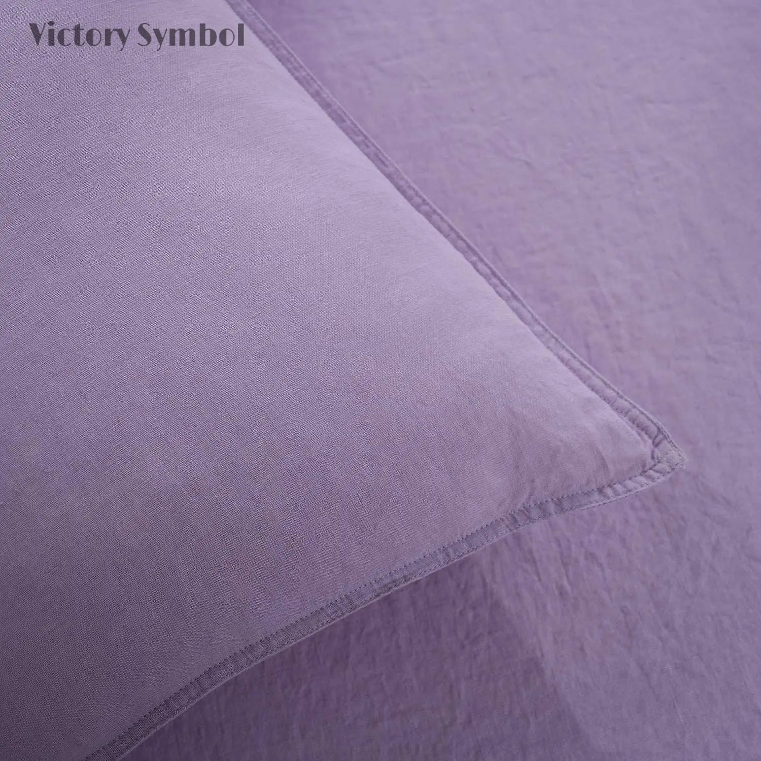 Purple Lavender 100% Organic Linen Pillowcases - Victory Symbol