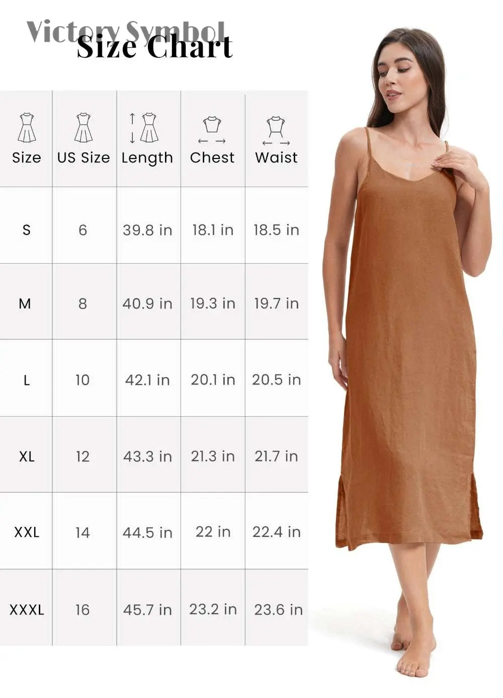 Rust 100% Organic Linen Midi Dress-victory symbol