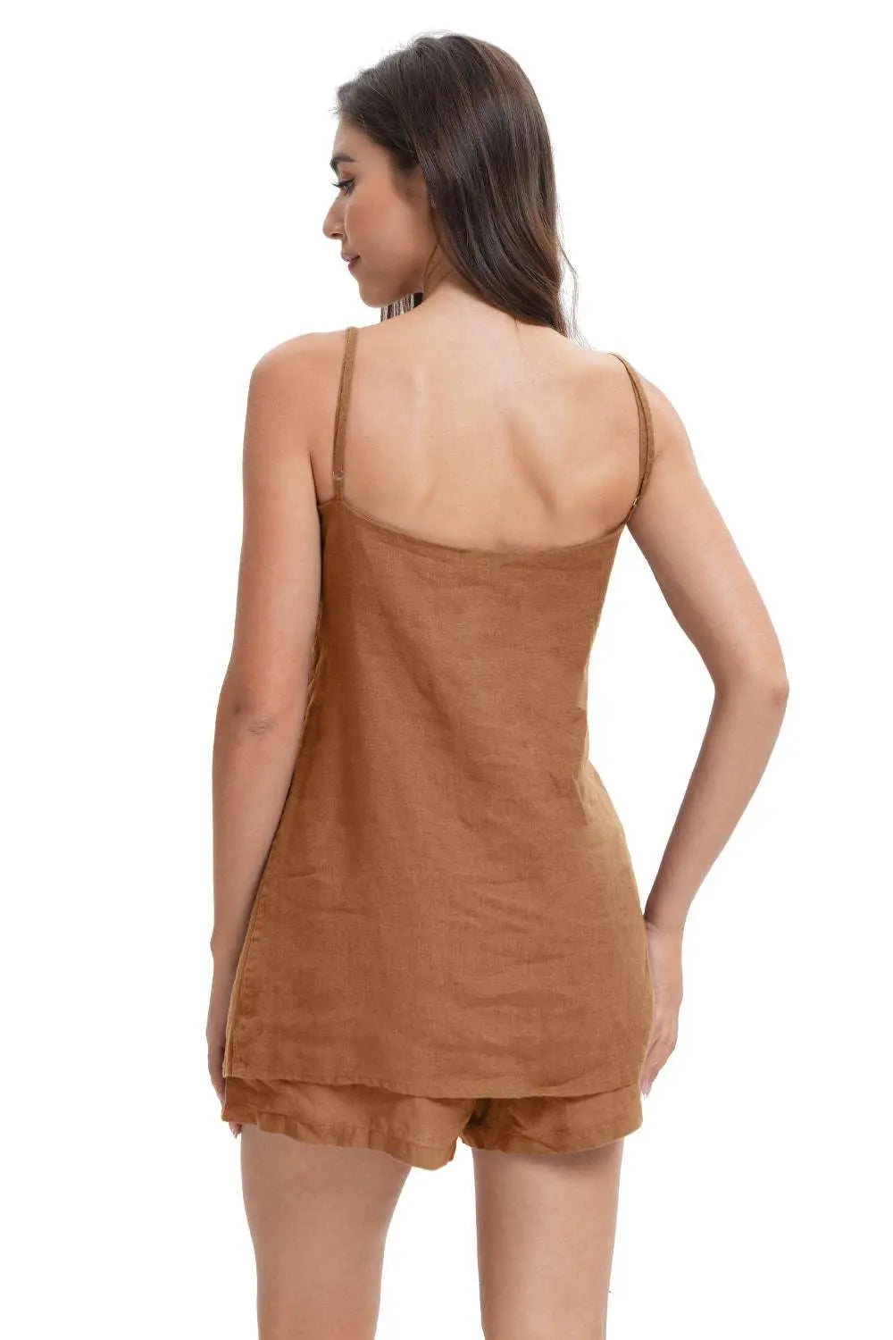 Rust Women's Linen Camisole Tank Top-victory symbol
