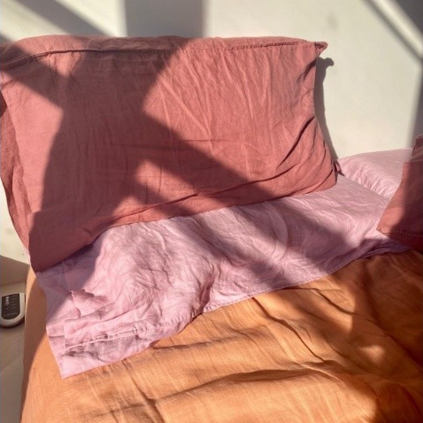 Sunset Warm Tone 100% Organic Linen Bedding Bundle-victory symbol