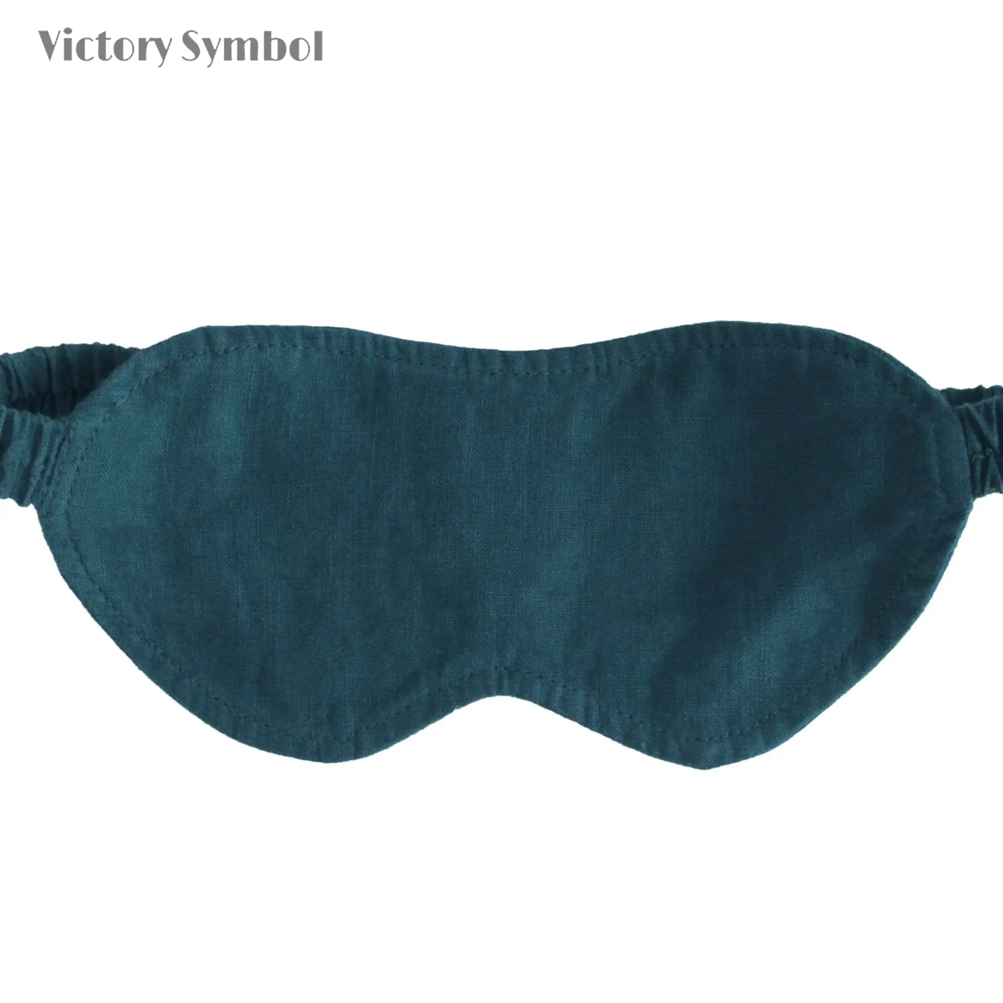 Vintage Blue 100% Organic Linen Eye Mask - Victory Symbol