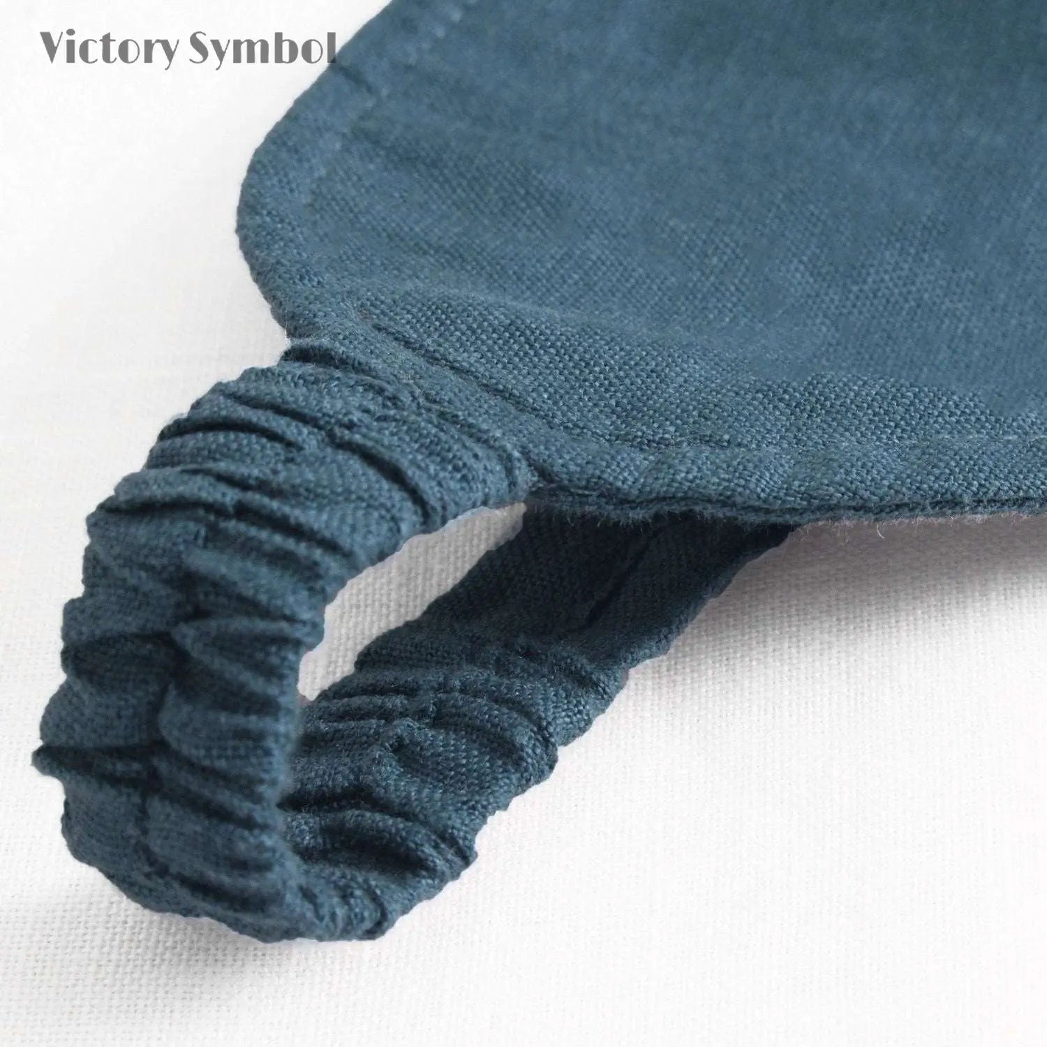 Vintage Blue 100% Organic Linen Eye Mask - Victory Symbol