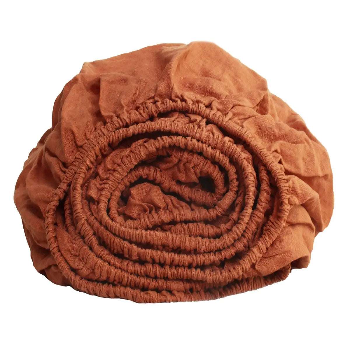 Caramel 100% Organic Linen Fitted Sheet - Victory Symbol