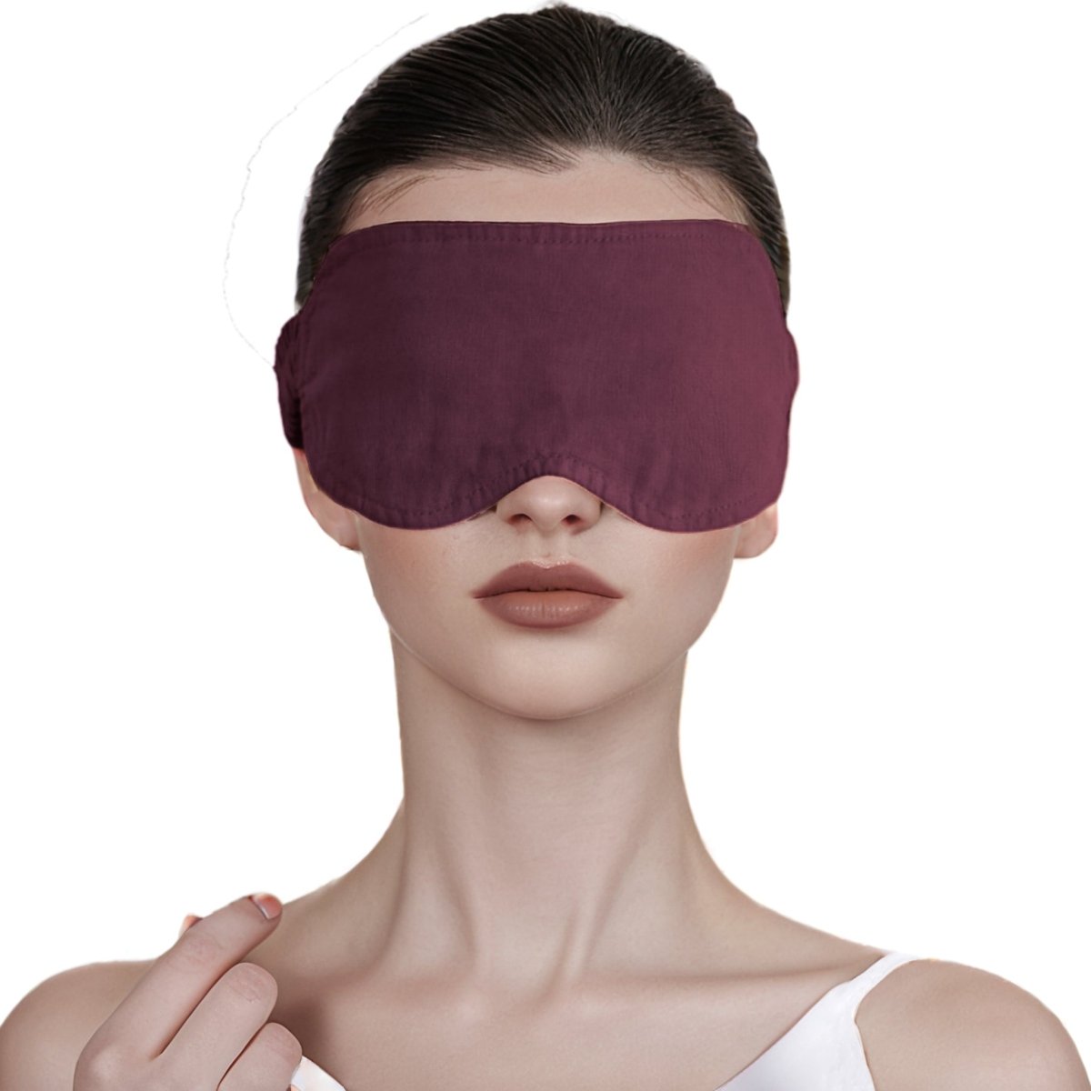 Claret Red 100% Organic Linen Eye Mask - Victory Symbol