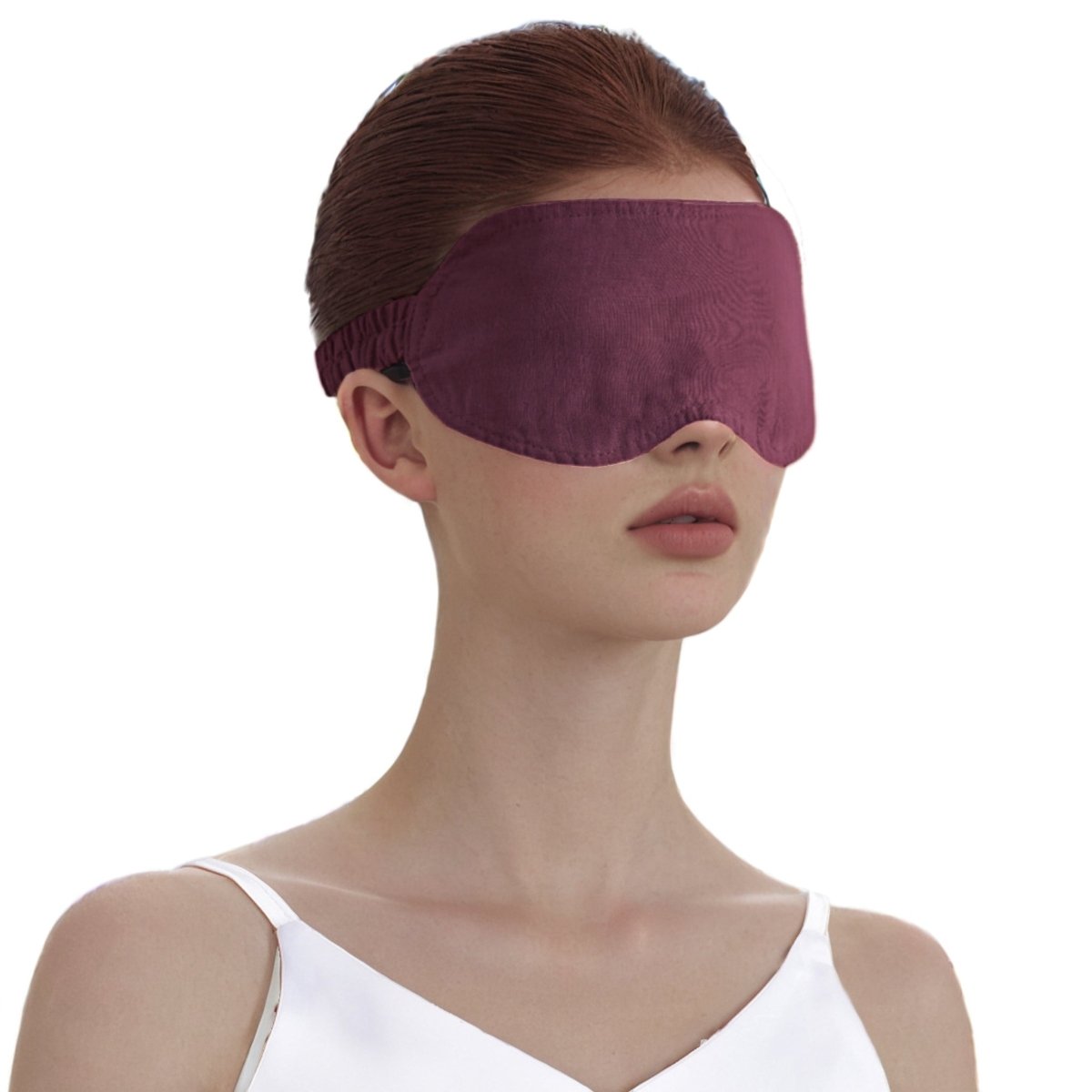 Claret Red 100% Organic Linen Eye Mask - Victory Symbol