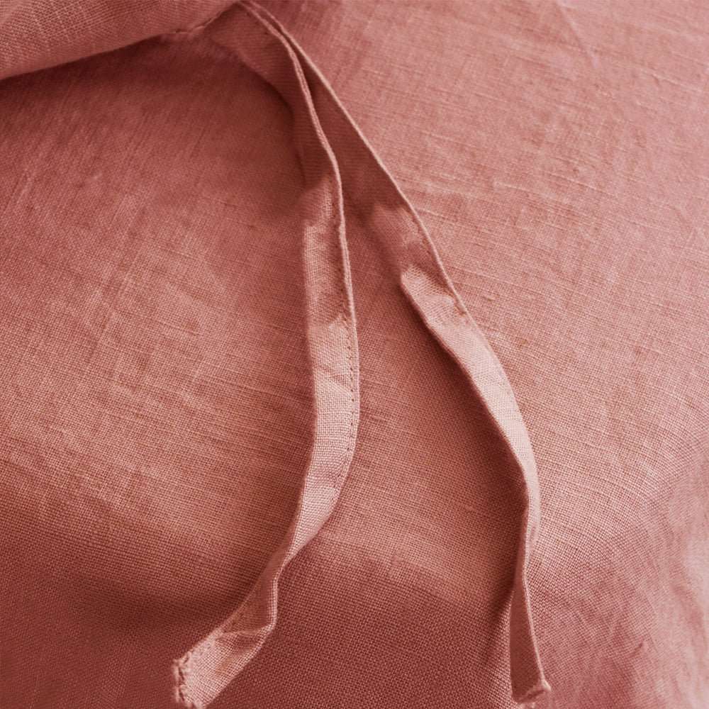 Clay Red 100% Organic Linen Duvet Cover(Only 1 Piece) - Victory Symbol