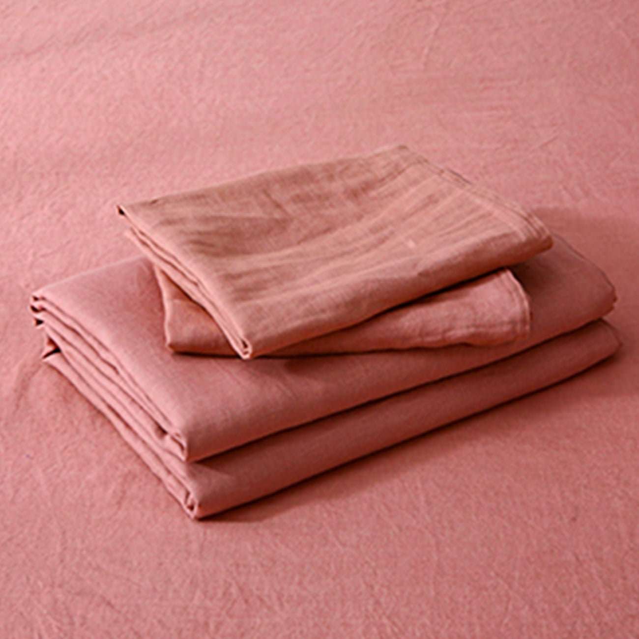 Clay Red 100% Organic Linen Flat Sheet - Victory Symbol