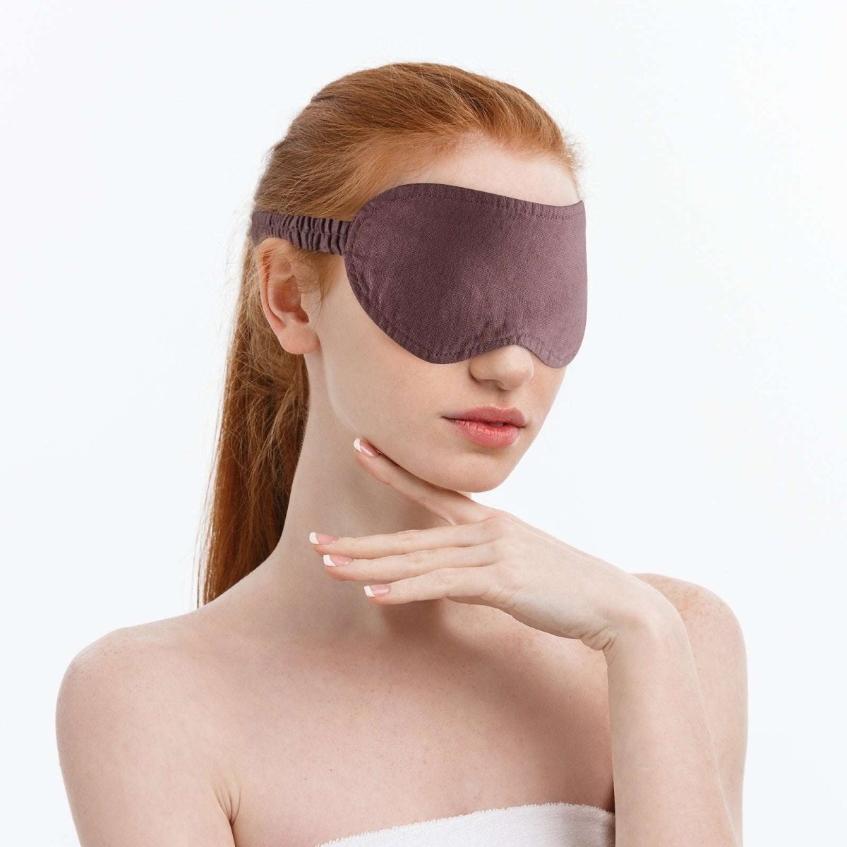 Cocoa 100% Organic Linen Eye Mask - Victory Symbol