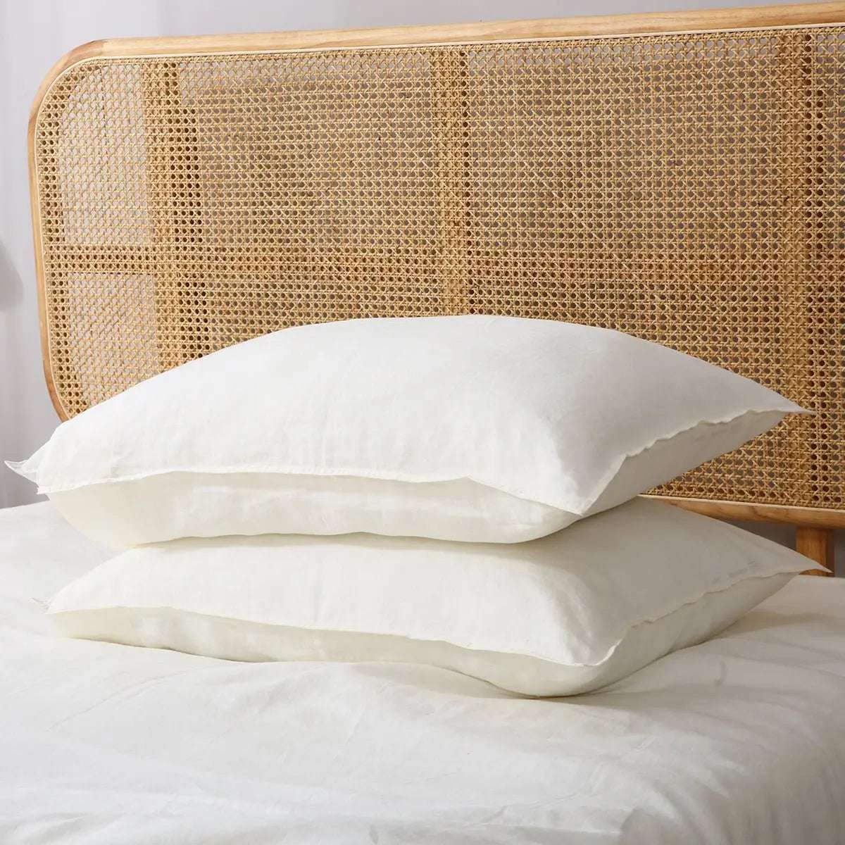Creamy White 100% Organic Linen Duvet Cover Set