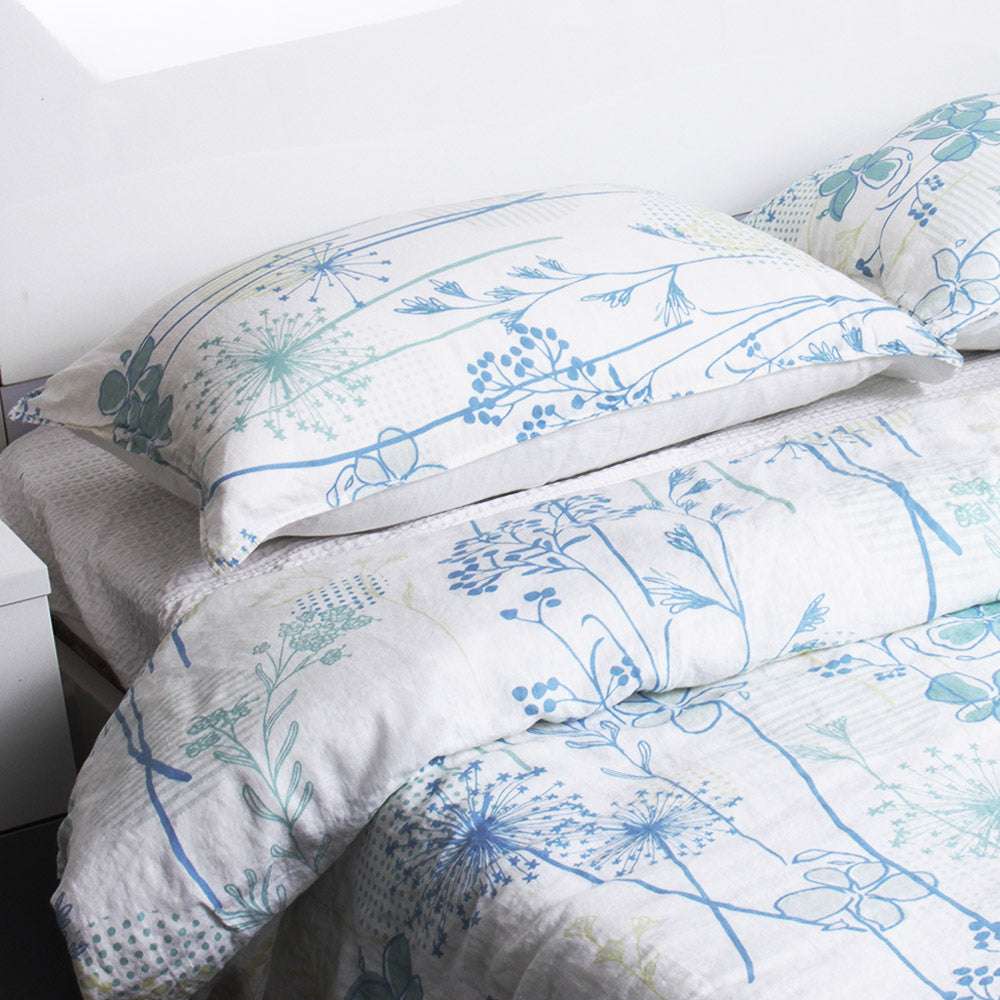 Garden Party Dream 100% Organic Linen Duvet Cover Set - Victory Symbol