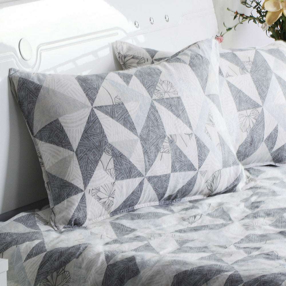 Geometric 100% Organic Linen Duvet Cover Set - Victory Symbol