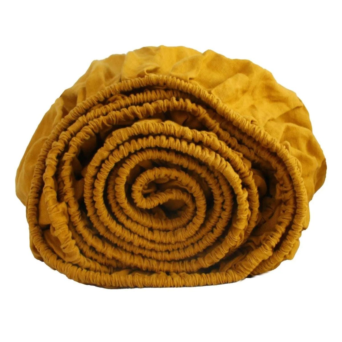 Ginger Yellow 100% Organic Linen Fitted Sheet