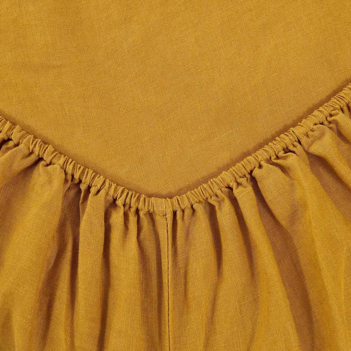 Ginger Yellow 100% Organic Linen Fitted Sheet