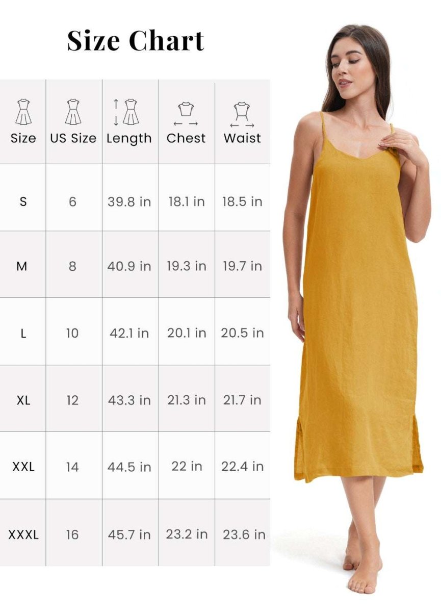 Ginger Yellow 100% Organic Linen Midi Dress - Victory Symbol