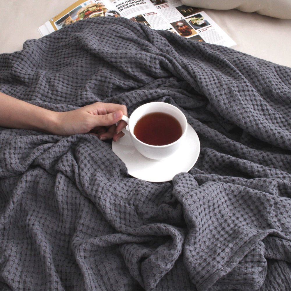 Gray 100% Organic Bamboo Blanket - Victory Symbol