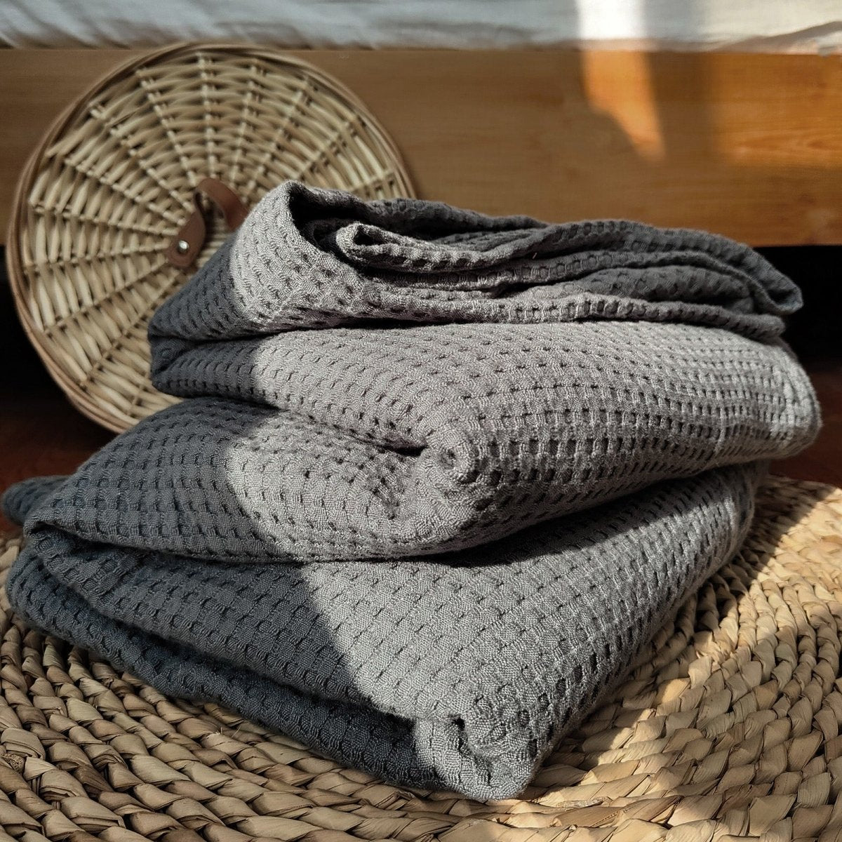 Gray 100% Organic Bamboo Blanket - Victory Symbol