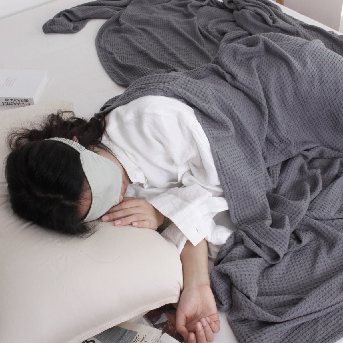 Gray 100% Organic Bamboo Blanket - Victory Symbol