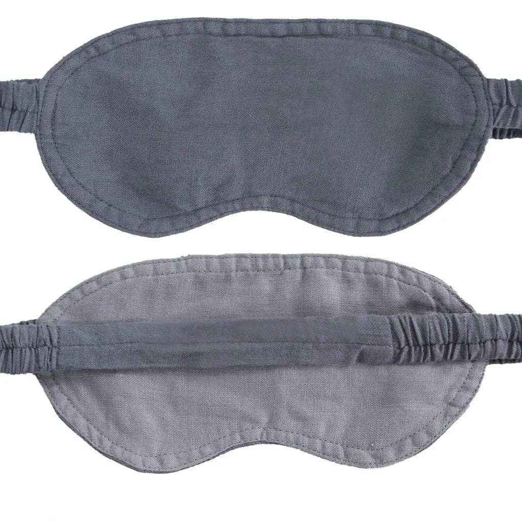 Grey Colorblock 100% Organic Linen Eye Mask - Victory Symbol