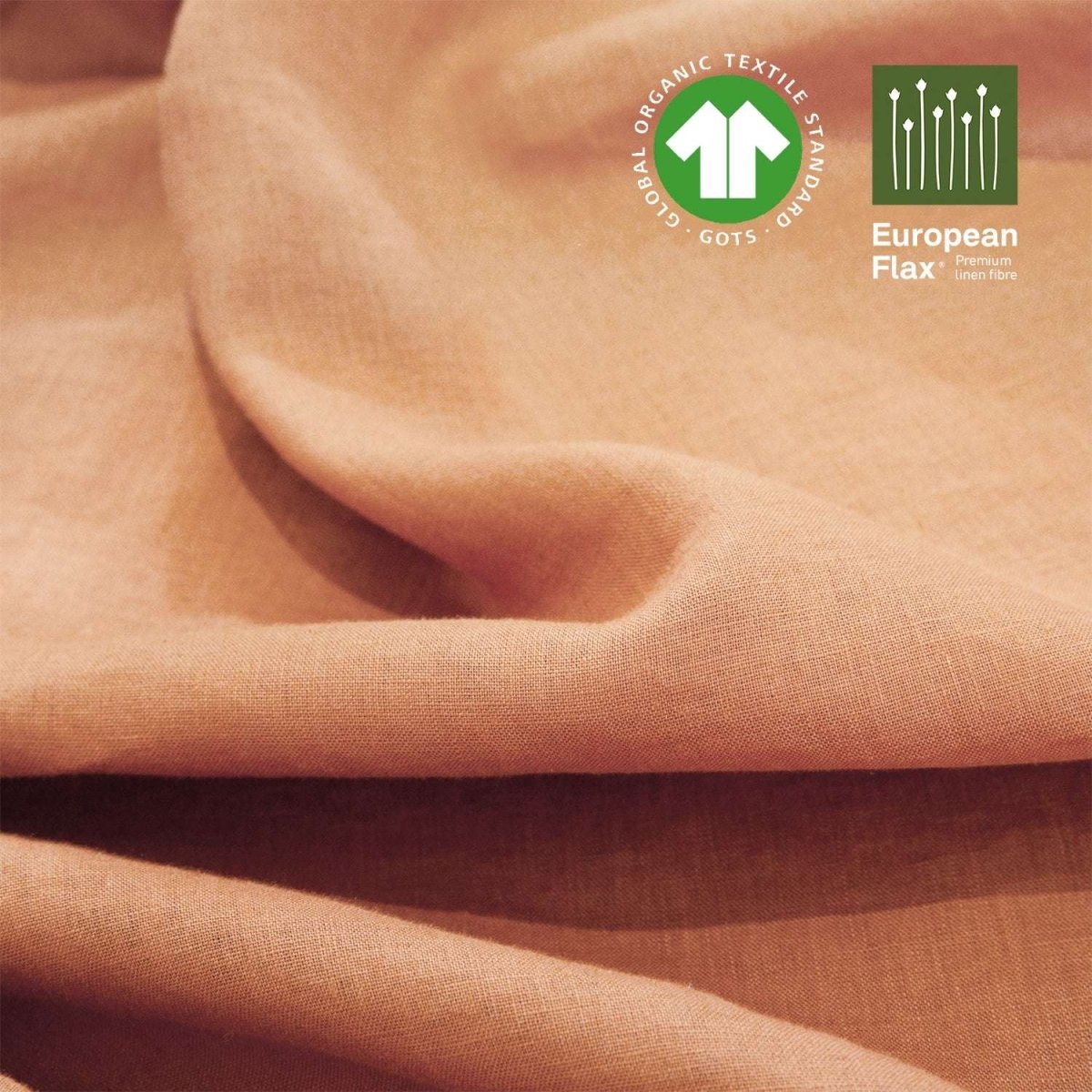 Hazelnut 100% Organic Linen Lumbar Pillowcases With Ruffles - Victory Symbol