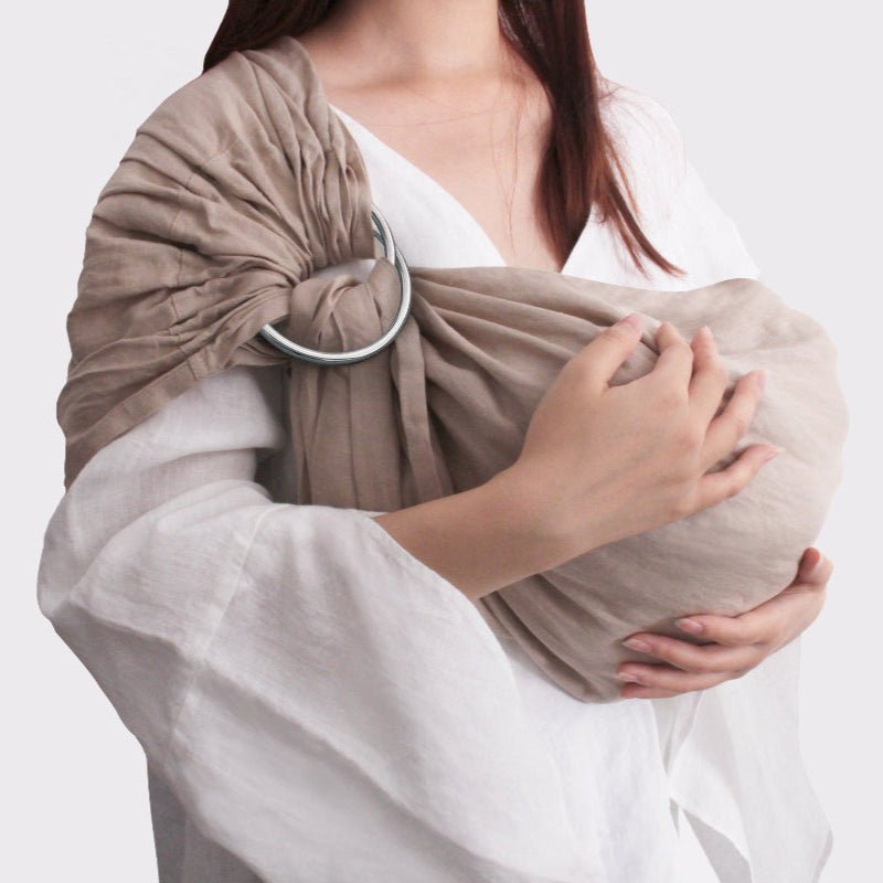 Khaki 100% Organic Linen Ring Sling&Baby Carriers - Victory Symbol