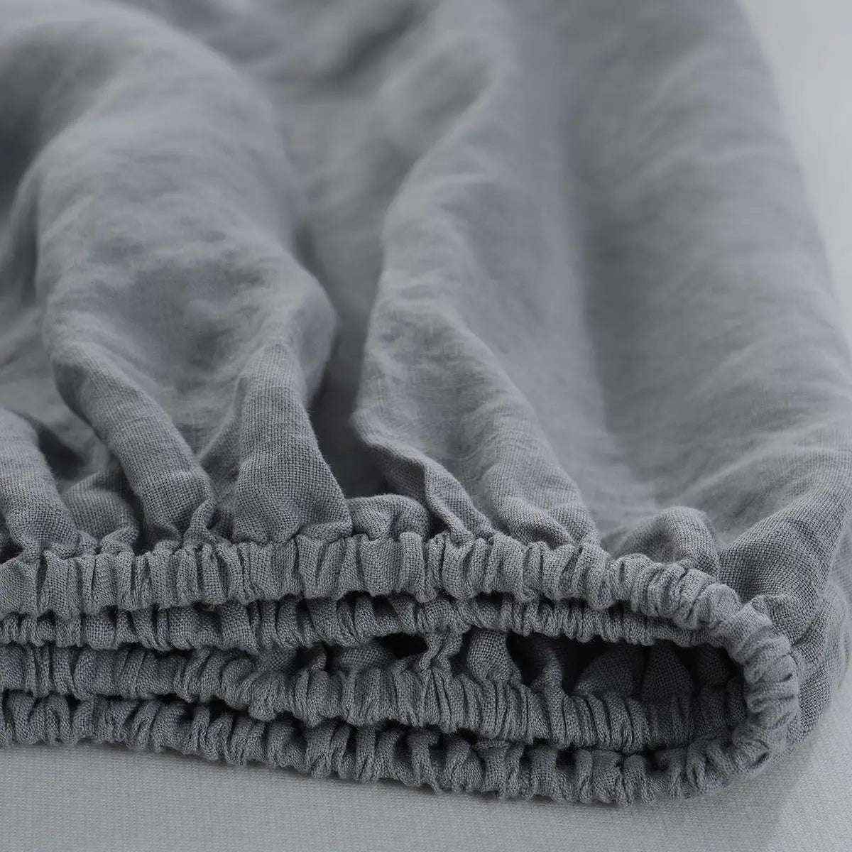 Light Grey 100% Organic Linen Fitted Sheet