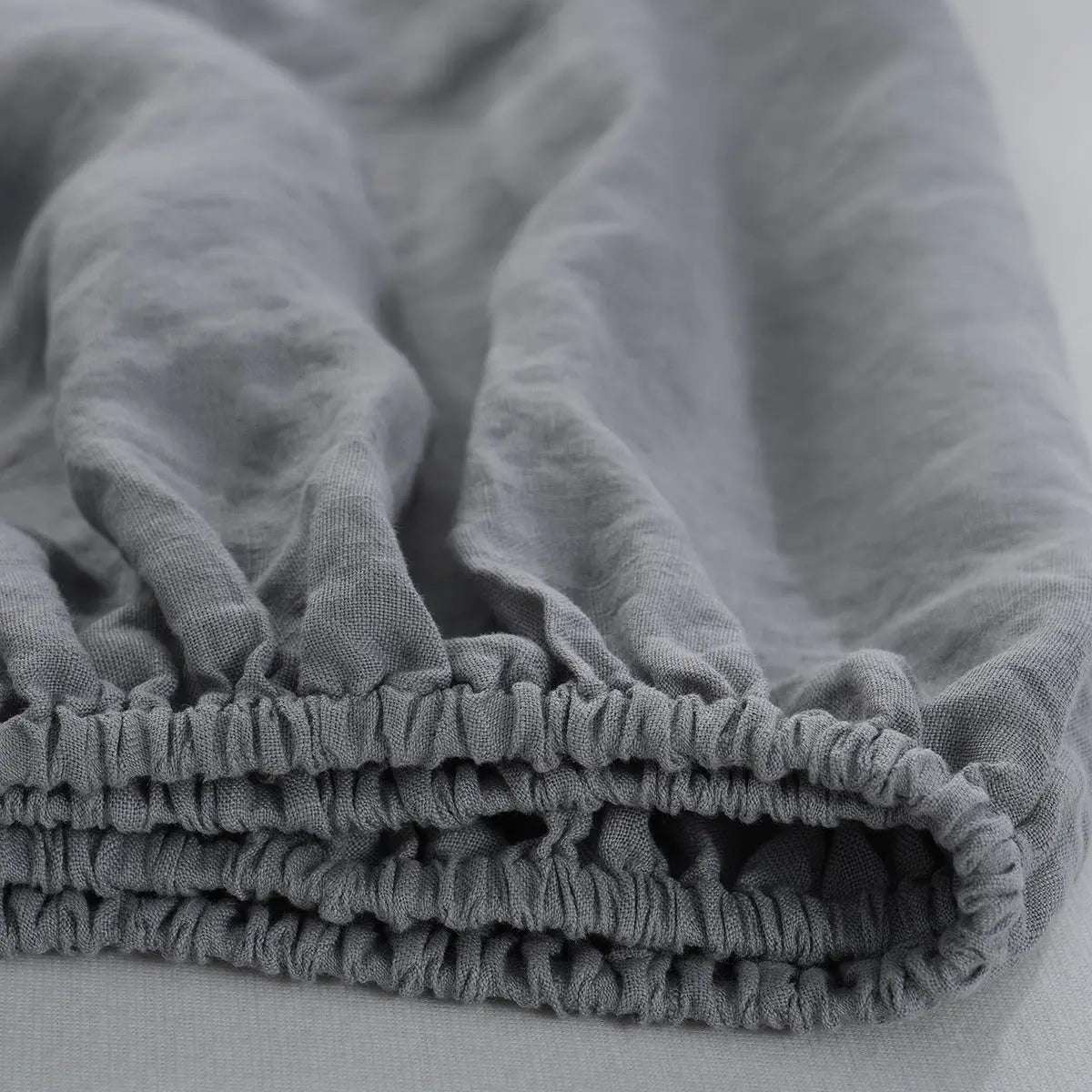 Light Grey 100% Organic Linen Fitted Sheet