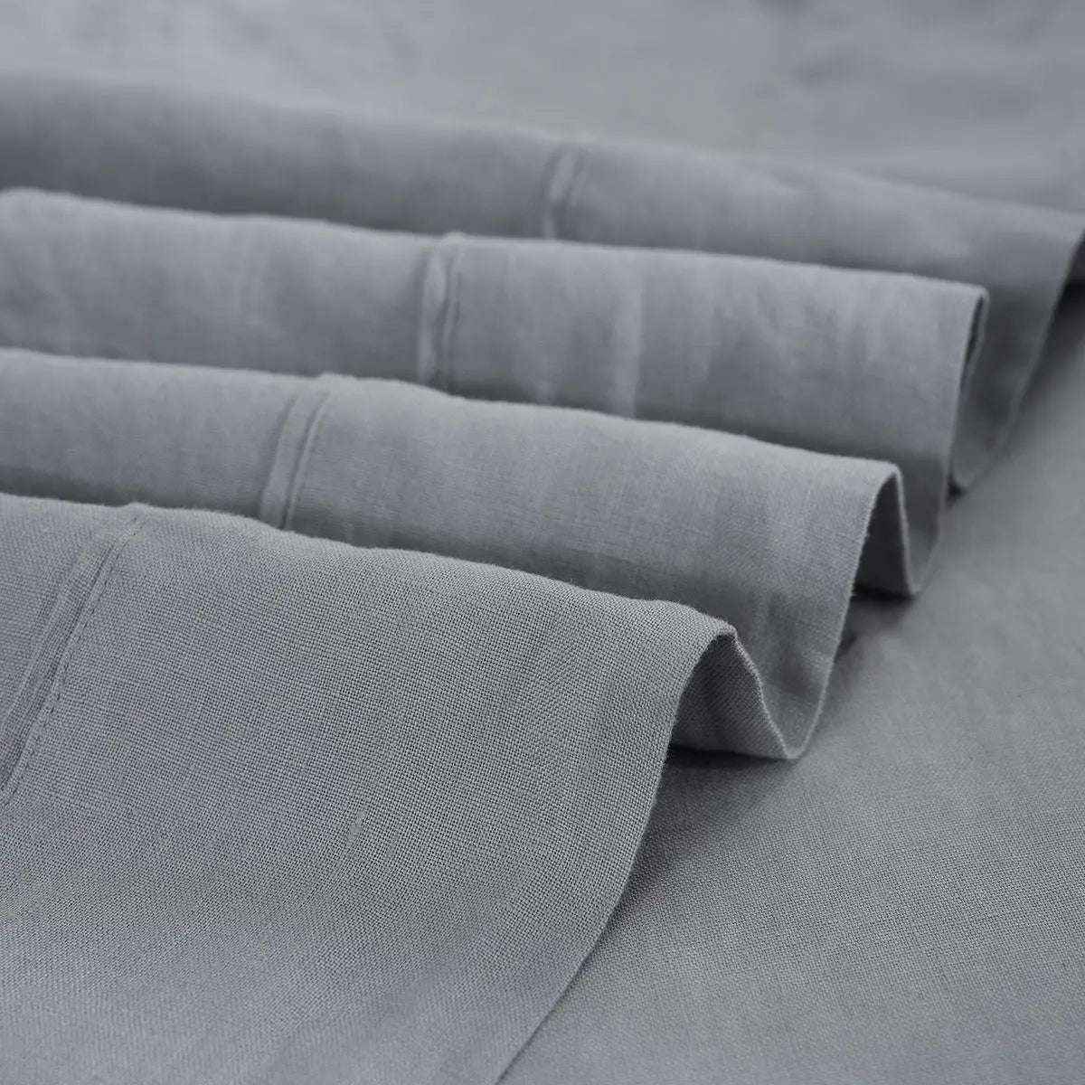 Light Grey 100% Organic Linen Sheets Set