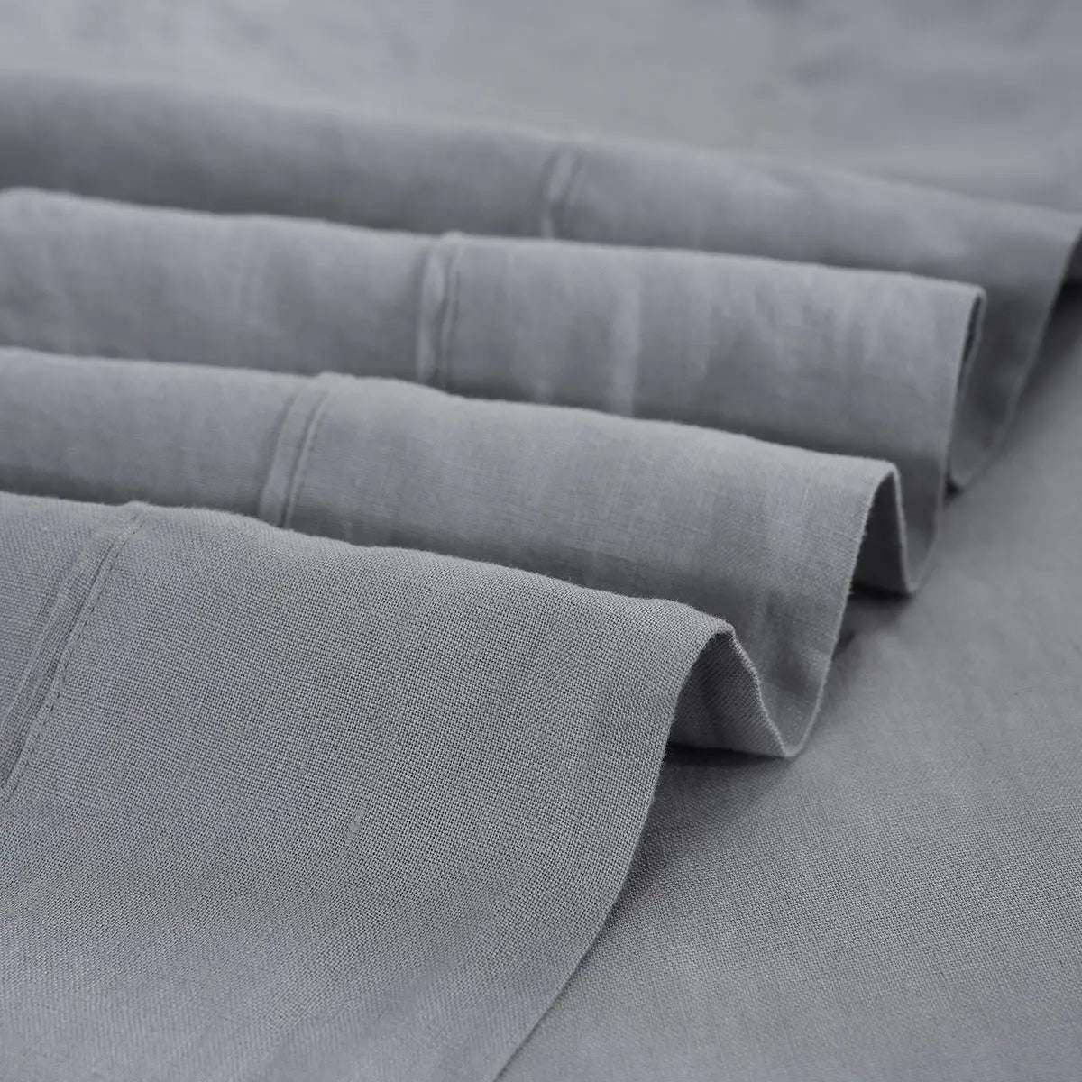 Light Grey 100% Organic Linen Sheets Set
