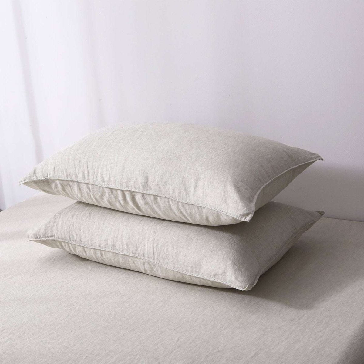 Natural Linen 100% Organic Linen Pillowcases - Victory Symbol