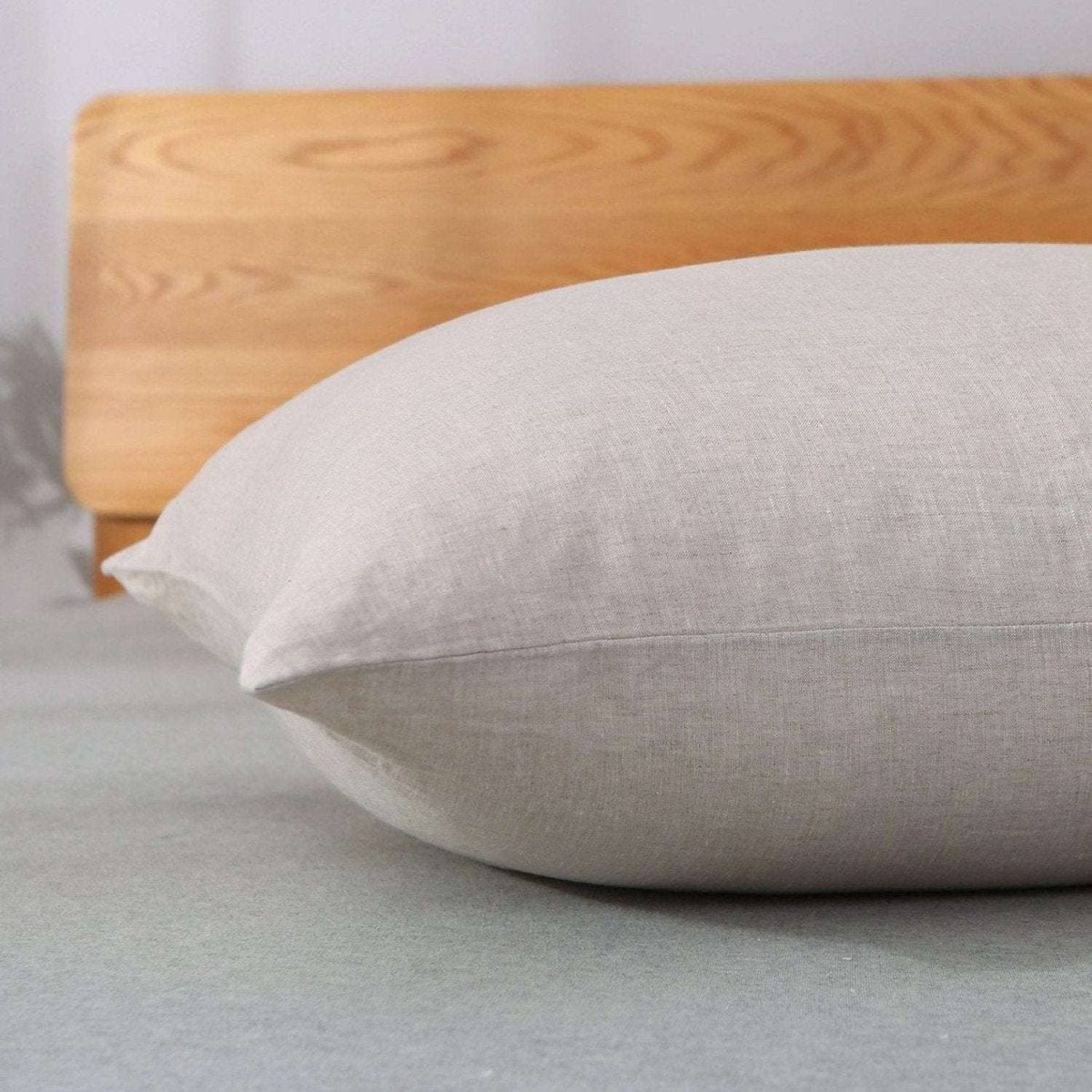 Natural Undyed Linen 100% Organic Linen Body Pillowcase - Victory Symbol