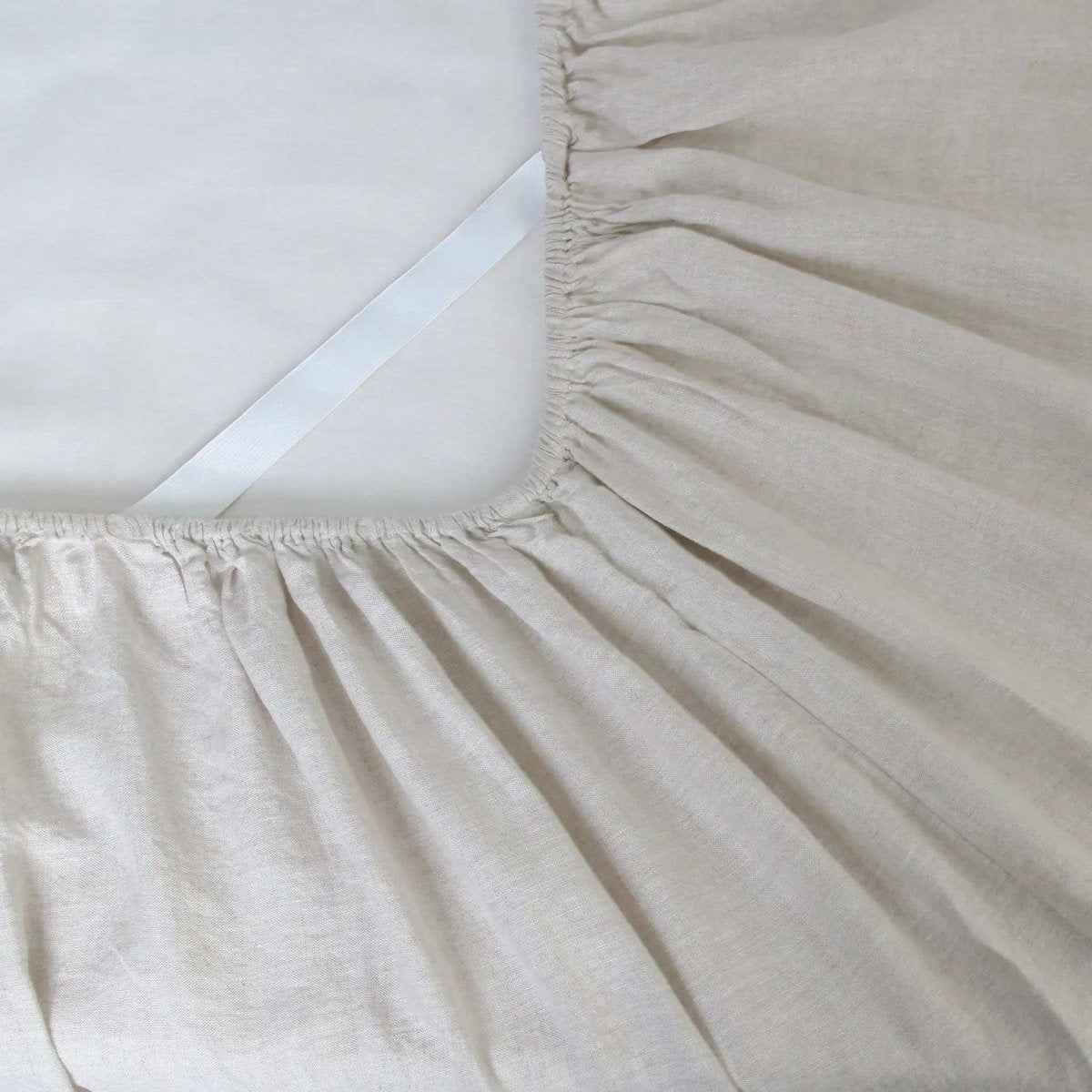 Natural Undyed Linen 100% Organic Linen Fitted Sheet