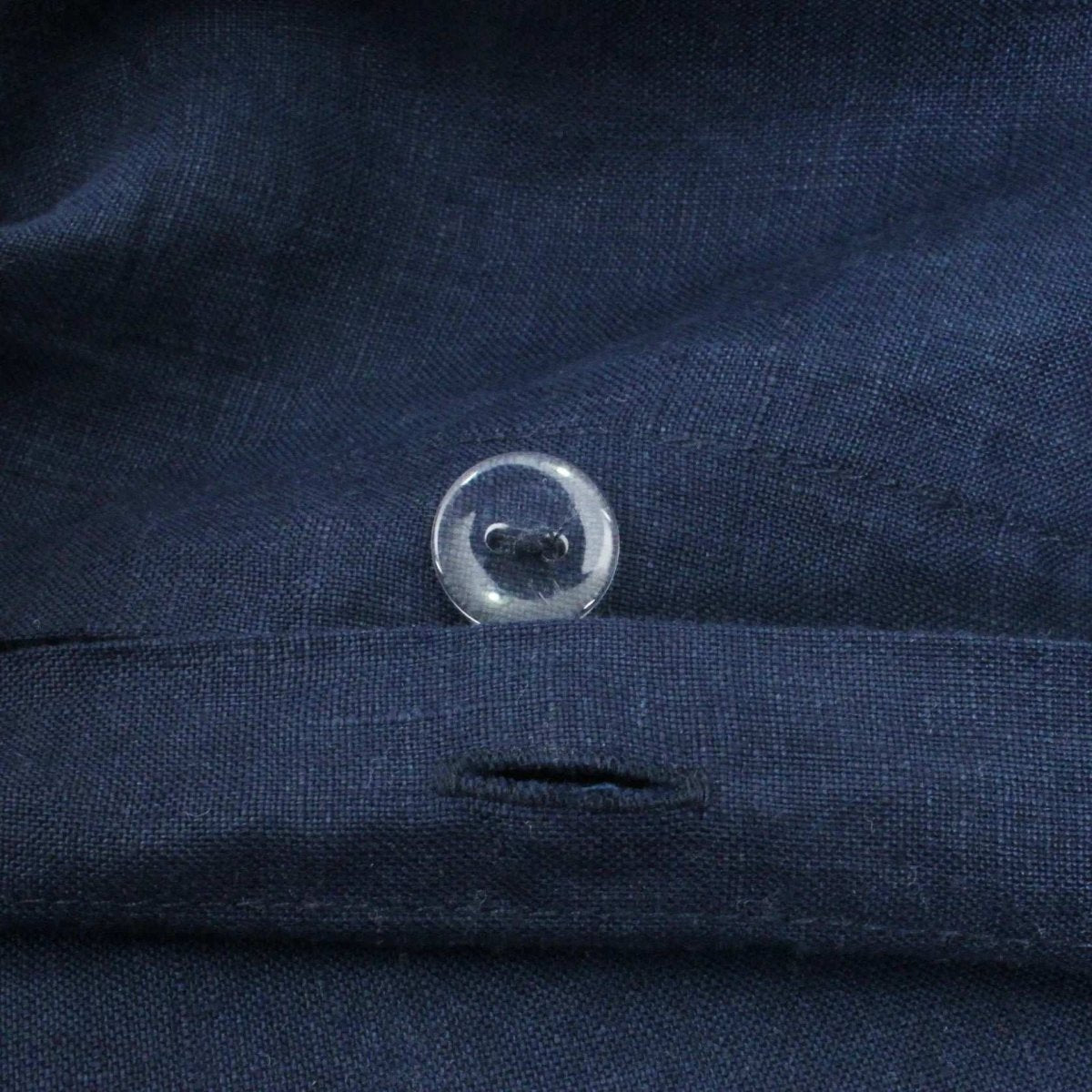 Navy 100% Organic Linen Duvet Cover (Only 1 Piece) - Victory Symbol