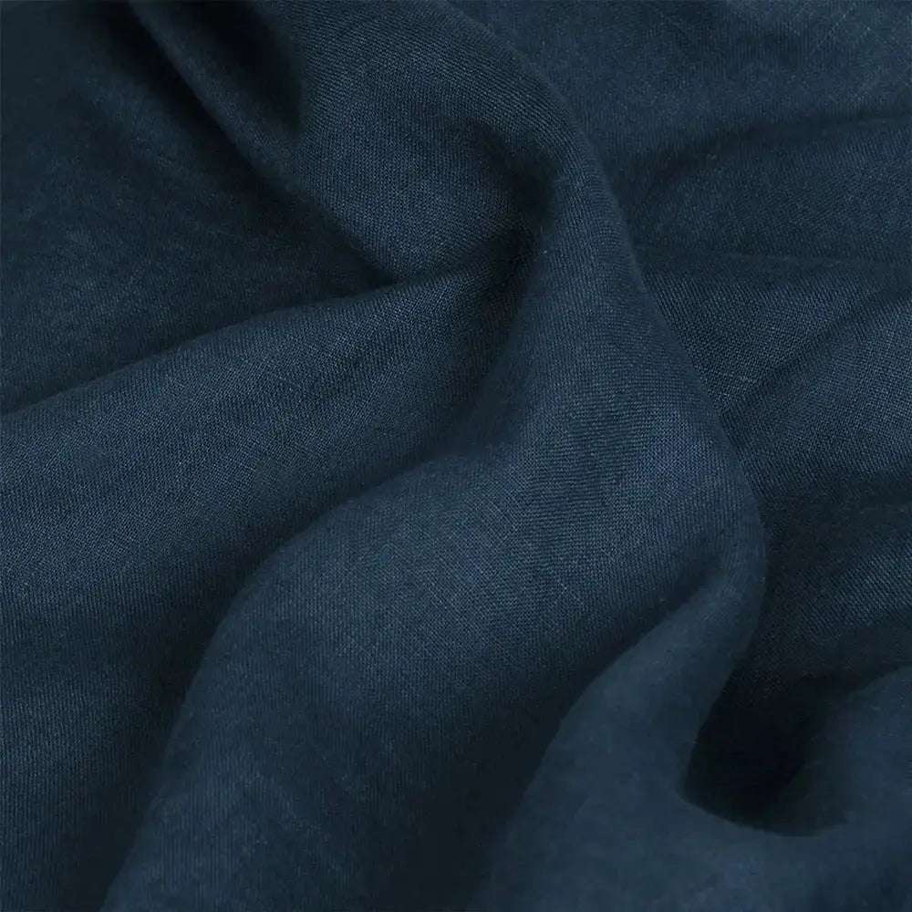 Navy 100% Organic Linen Fitted Sheet - Victory Symbol