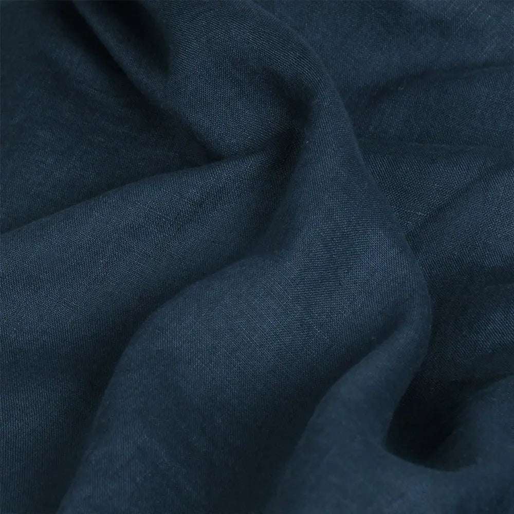 Navy 100% Organic Linen Sheets Set - Victory Symbol
