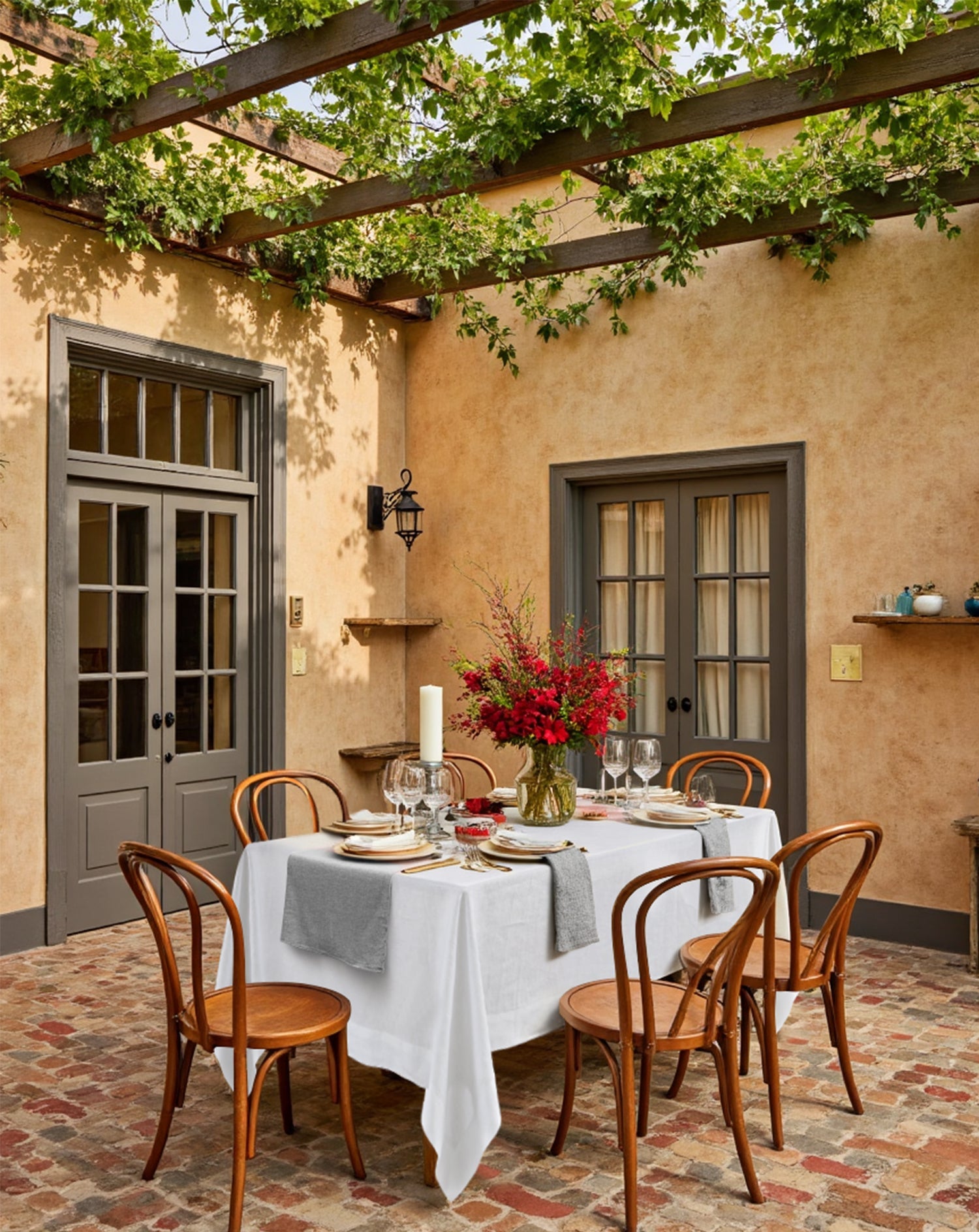 Pure White 100% Organic Linen Tablecloth-Victory Symbol
