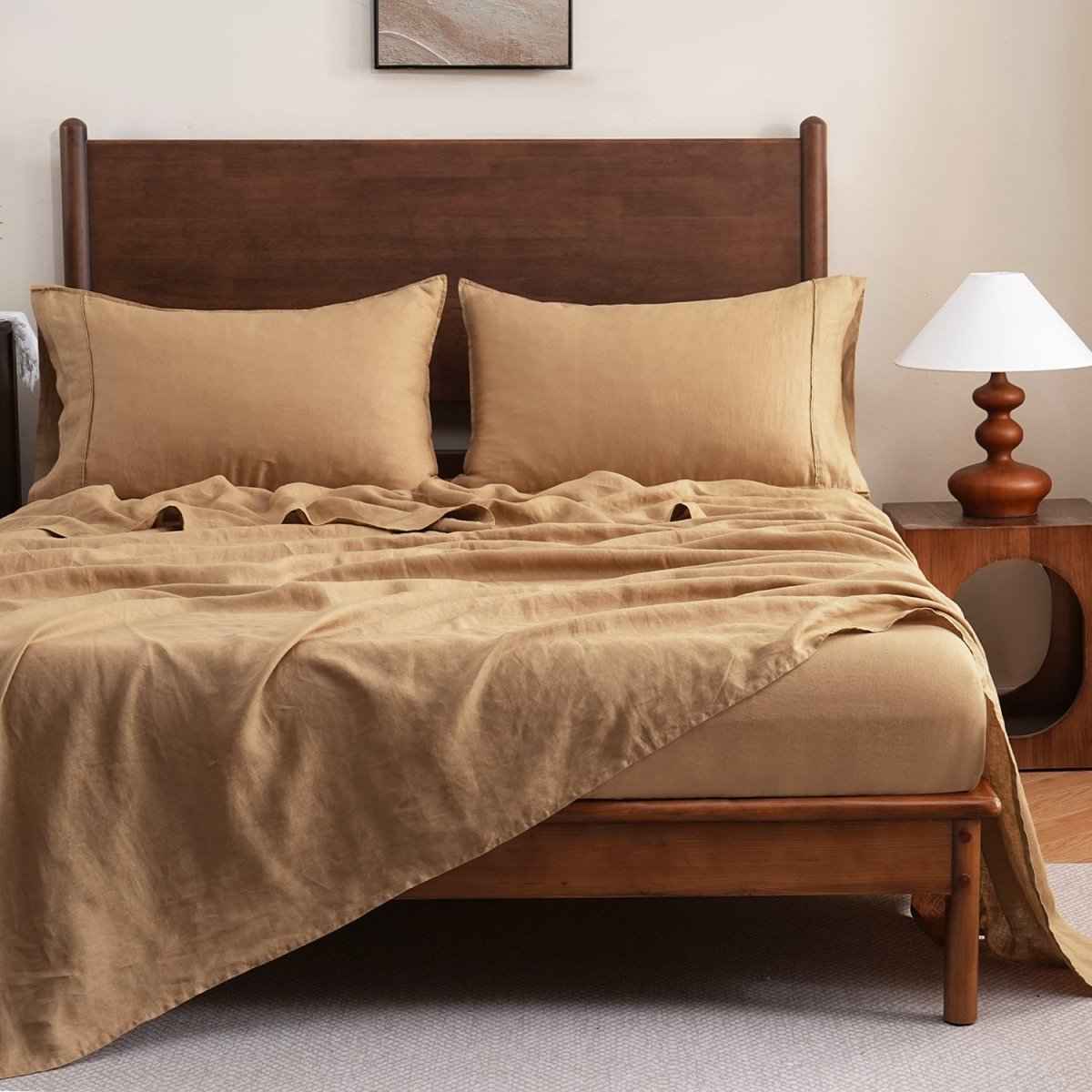 Sandy Beige 100% Organic Linen Sheets Set
