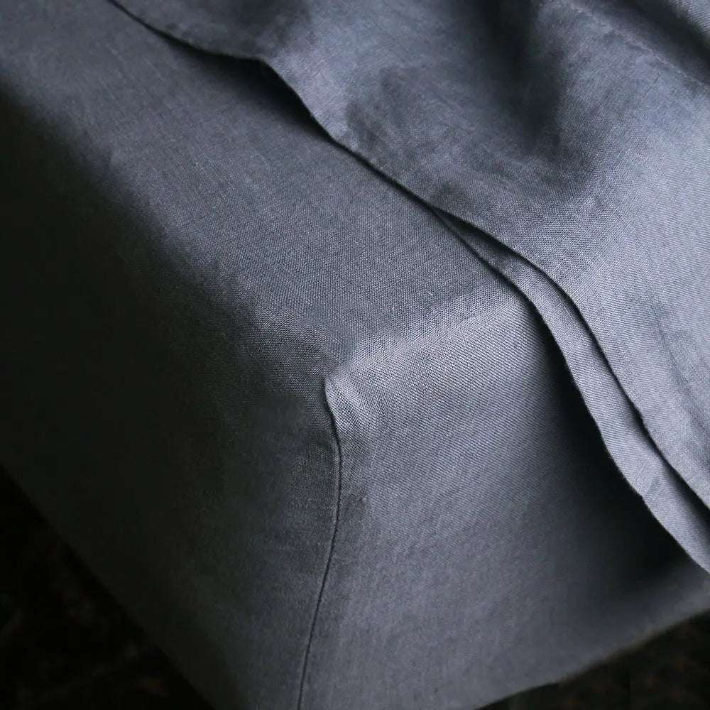 Silver Gray 100% Organic Linen Fitted Sheet - Victory Symbol