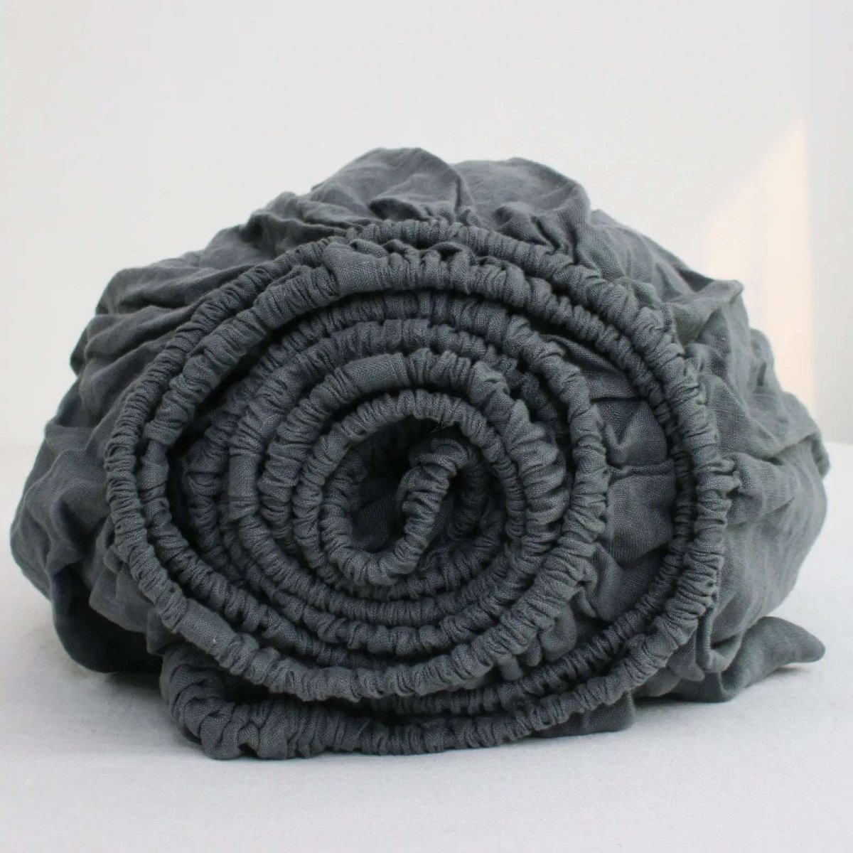 Silver Gray 100% Organic Linen Fitted Sheet - Victory Symbol