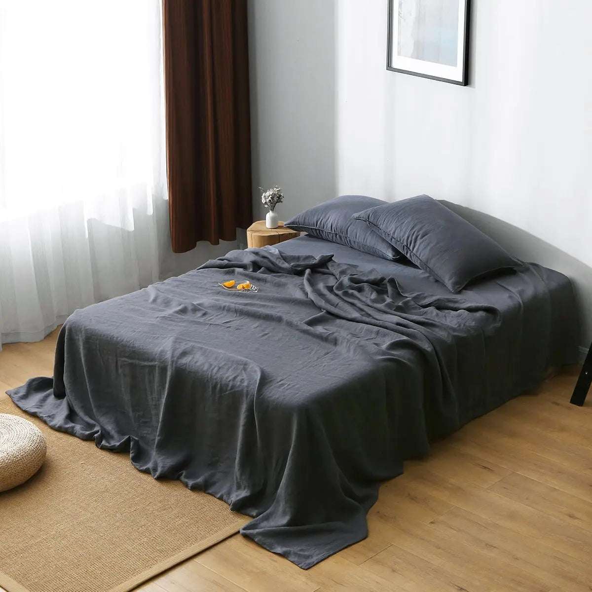 Silver Grey 100% Organic Linen Sheets Set