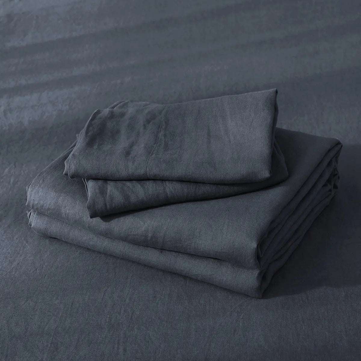 Silver Gray 100% Organic Linen Sheets Set - Victory Symbol