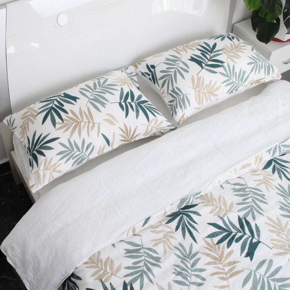 Tropical Rainforest 100% Organic Linen Duvet Cover Set - Victory Symbol