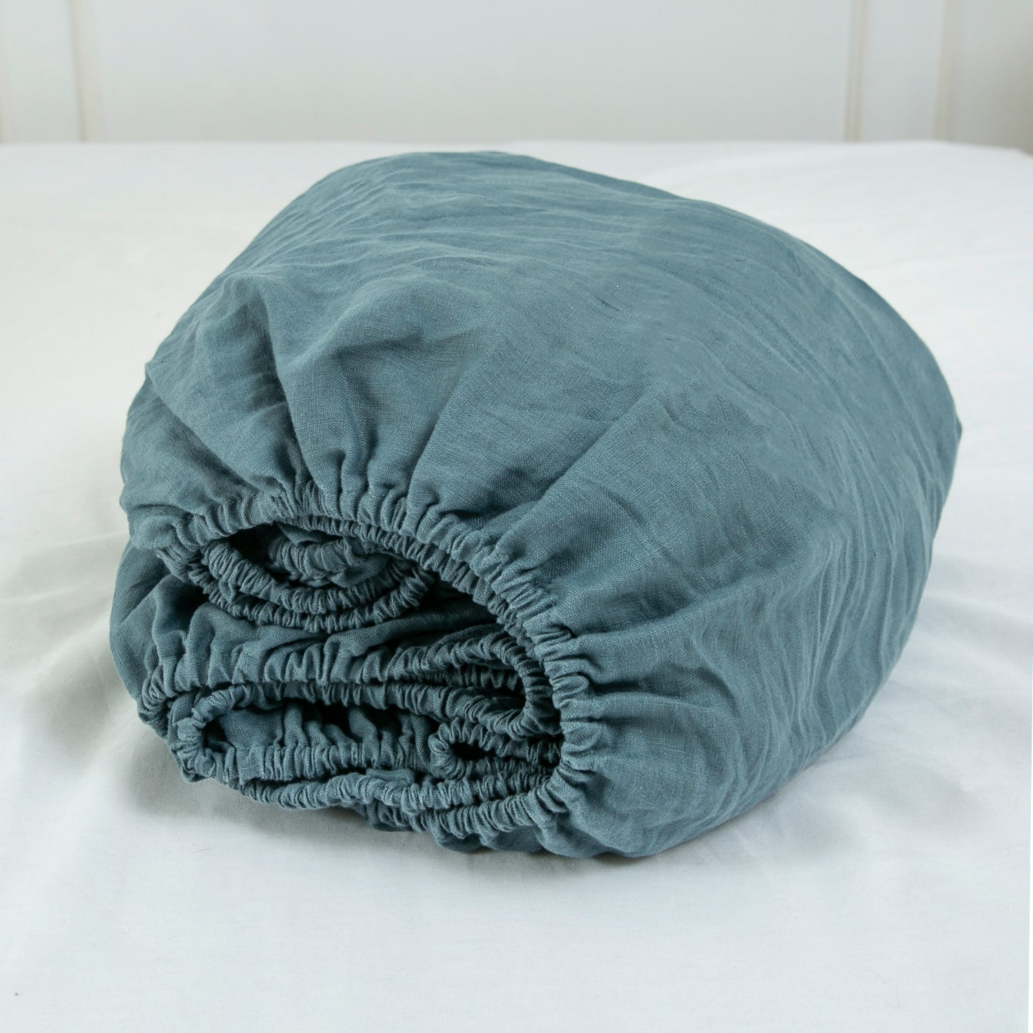 Turquoise Blue 100% Organic Linen Fitted Sheet-Victory Symbol