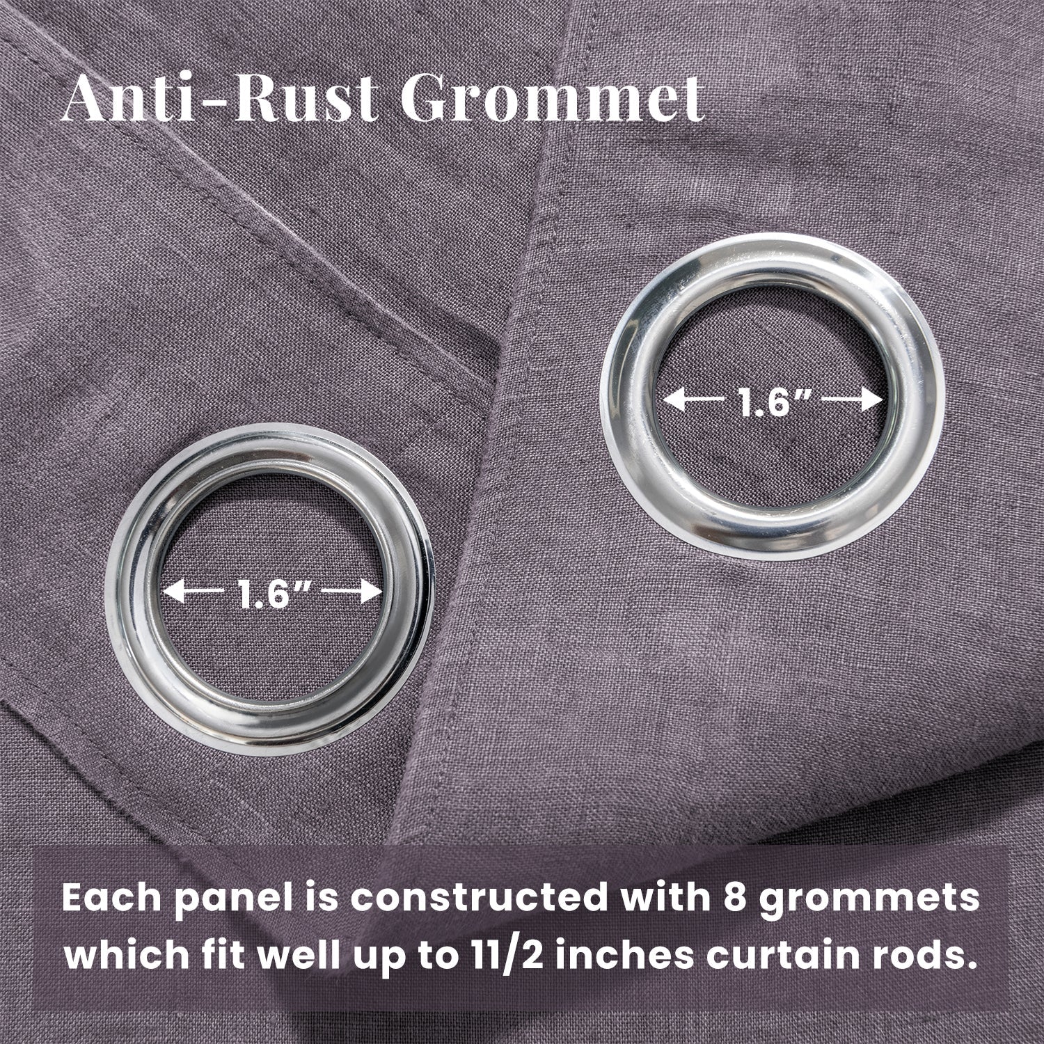 Twilight Lilac Purple 100% Organic Linen Curtain for Bedroom Living Room-Victory Symbol