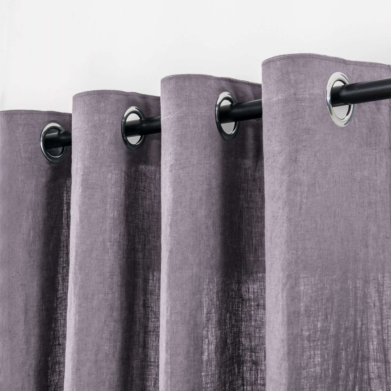 Twilight Lilac Purple 100% Organic Linen Curtain for Bedroom Living Room-Victory Symbol