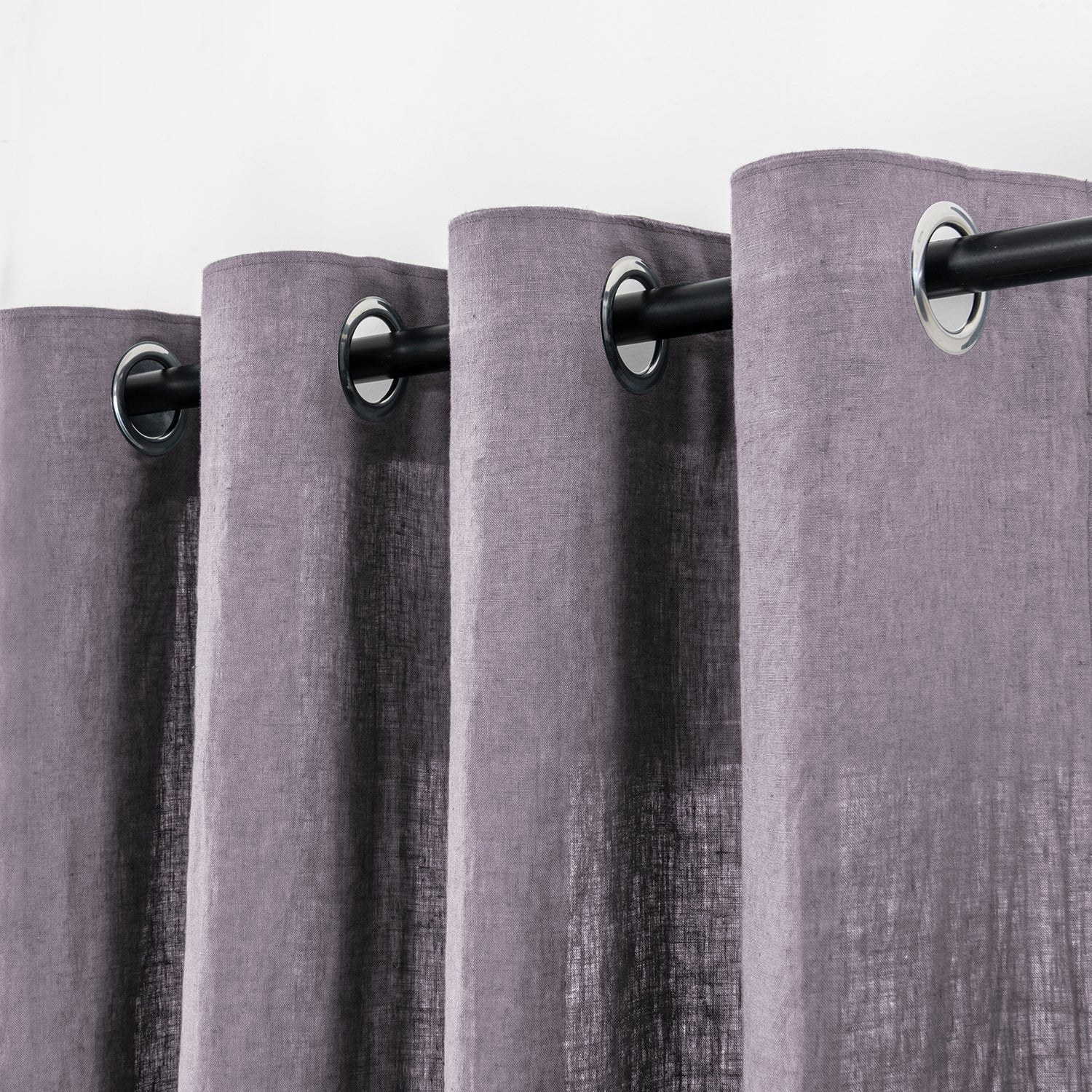 Twilight Lilac Purple 100% Organic Linen Curtain for Bedroom Living Room-Victory Symbol