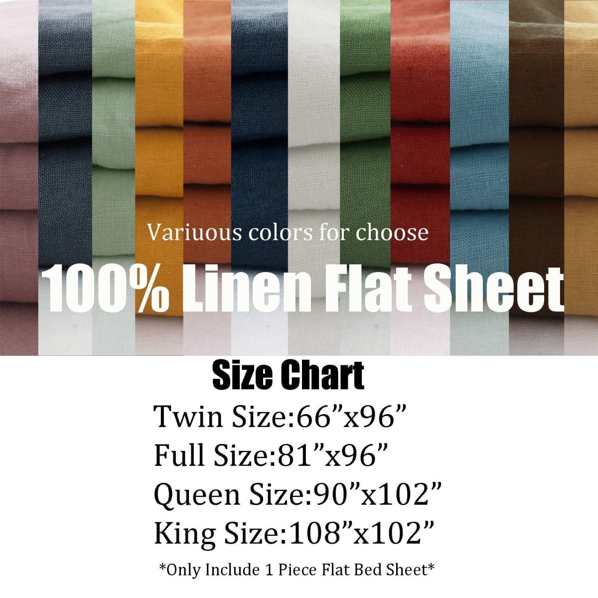 Twilight Lilac Purple 100% Organic Linen Flat Sheet - Victory Symbol