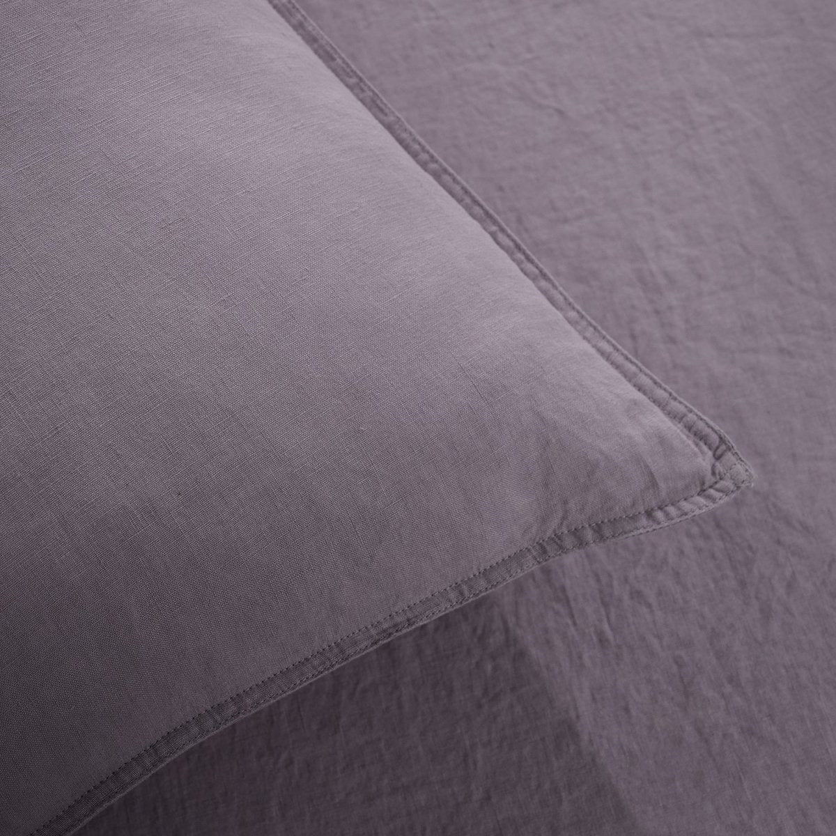 Twilight Lilac Purple 100% Organic Linen Pillowcases - Victory Symbol