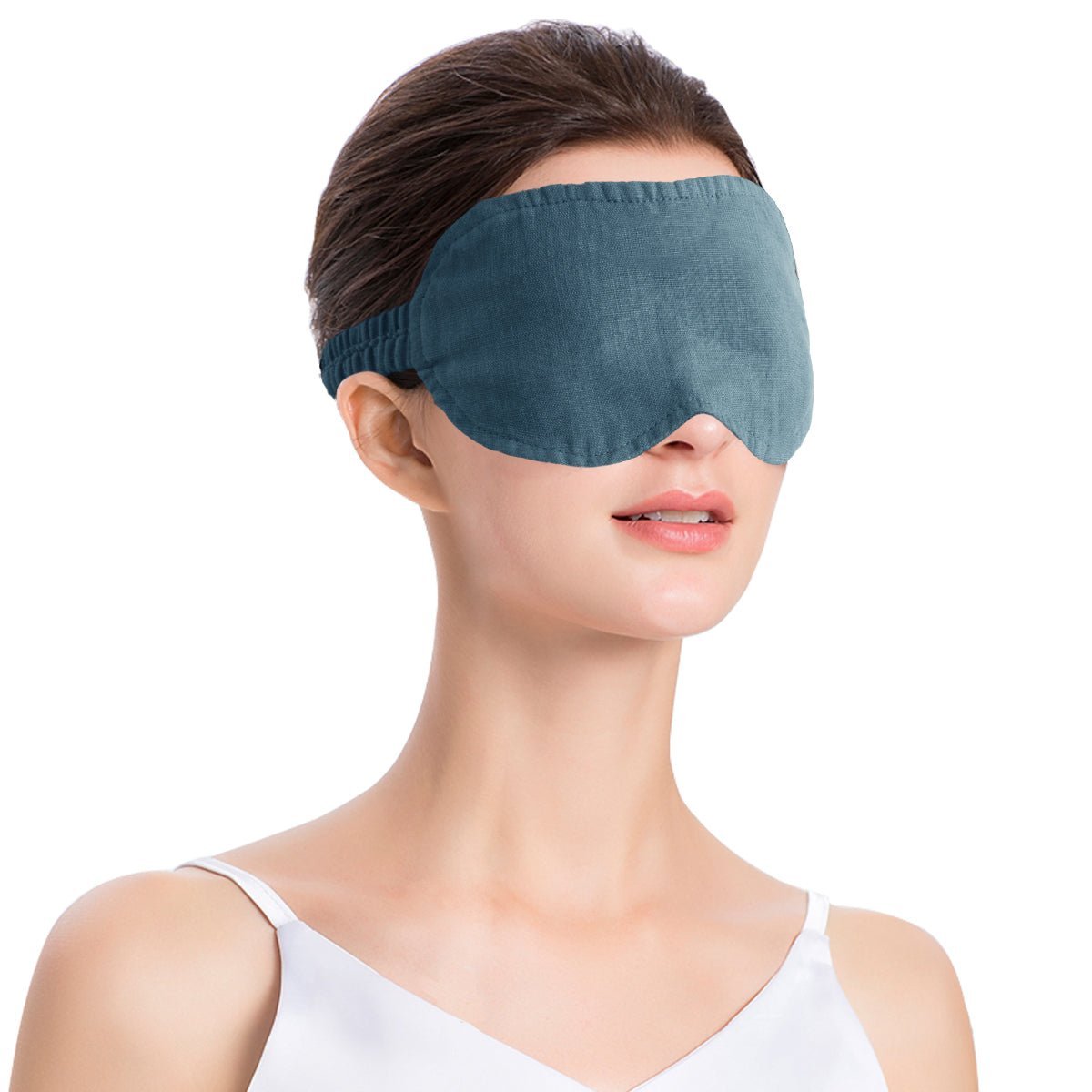 Vintage Blue 100% Organic Linen Eye Mask - Victory Symbol